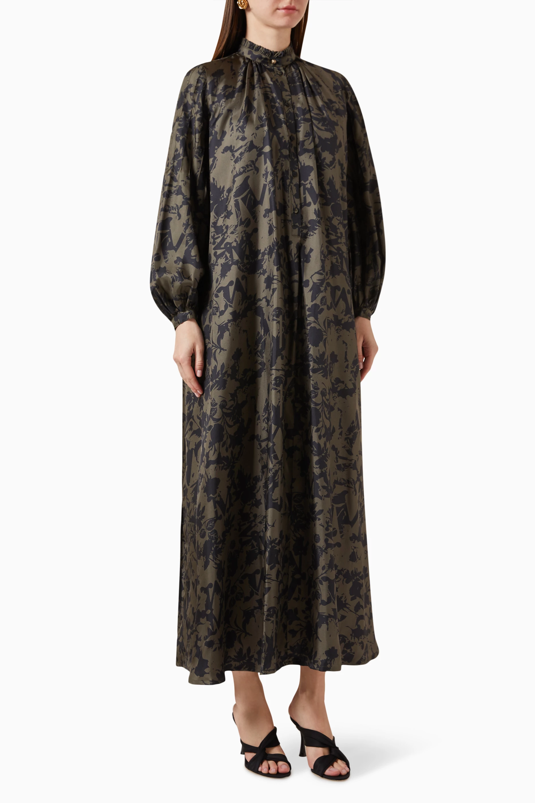 Max mara green silk dress hotsell