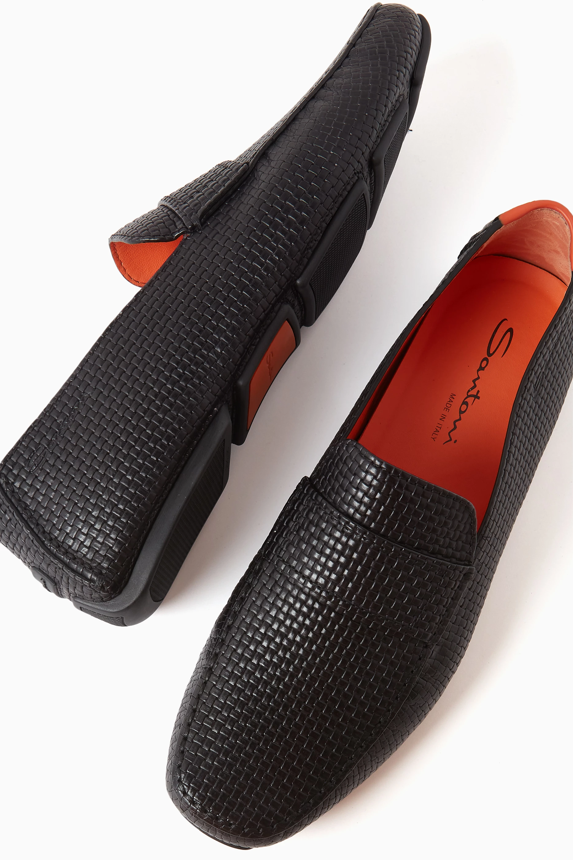 Santoni discount leather loafers