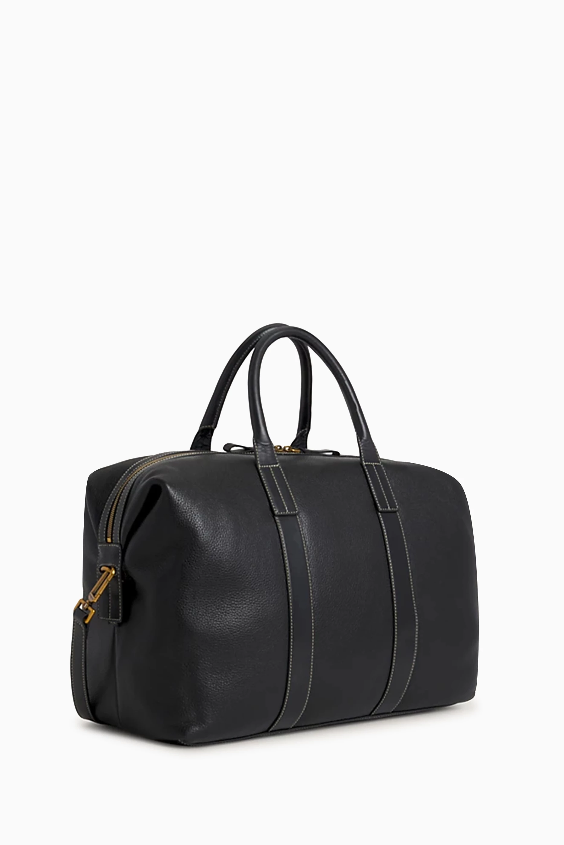 Leather duffle store bag black