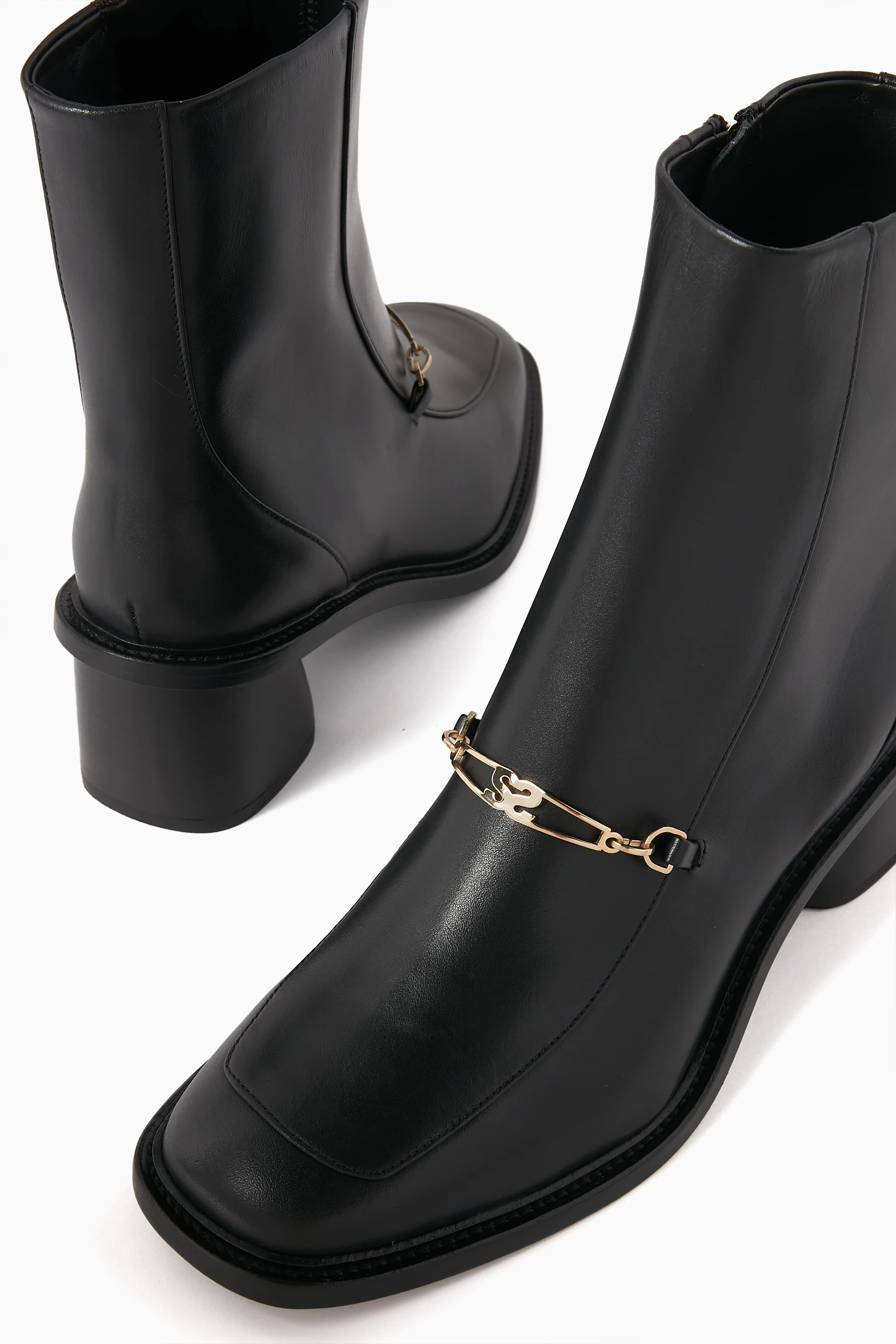 Buy SANDRO Black Ankle Boots in Leather for Women in UAE Ounass