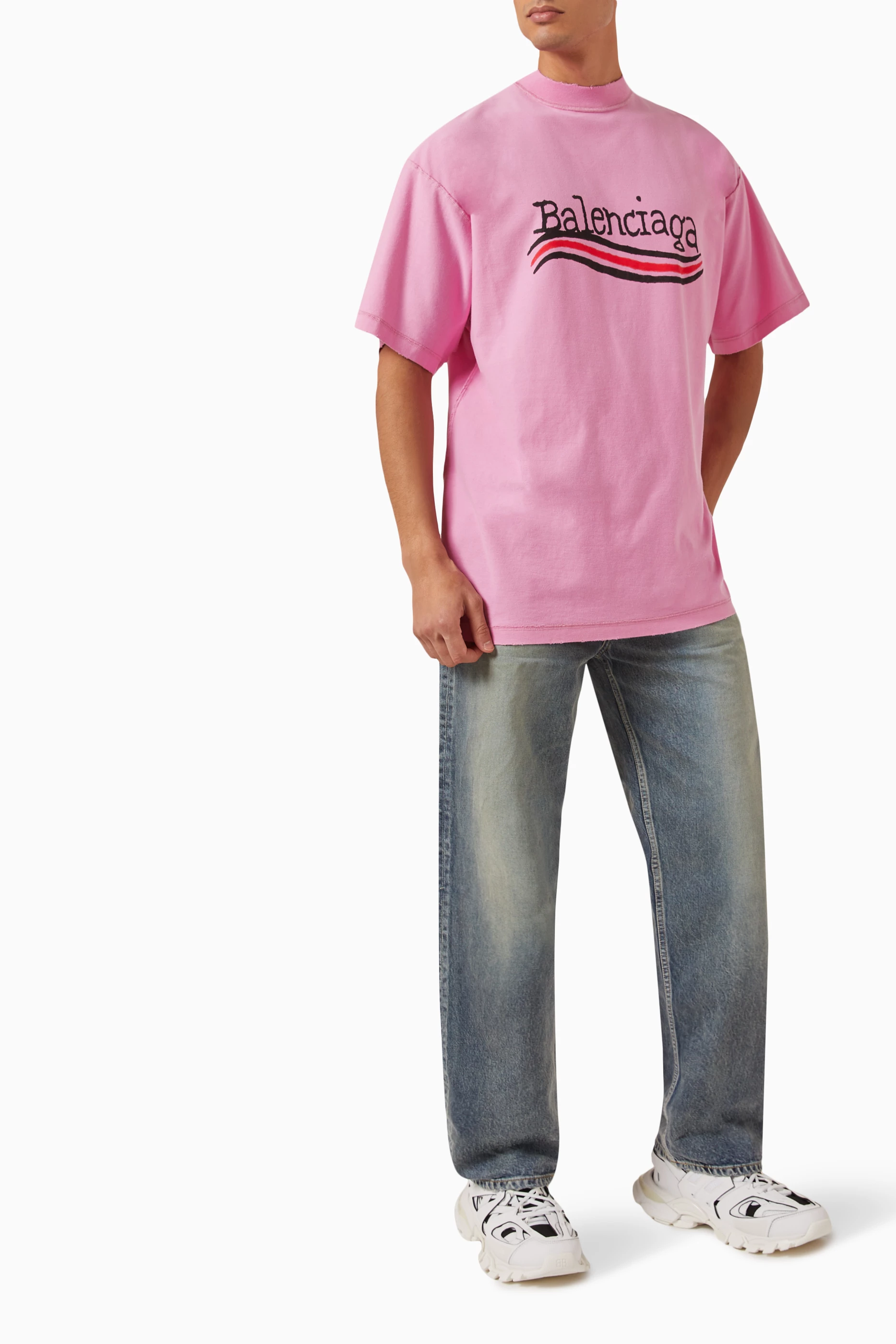 Balenciaga t 2025 shirt mens pink