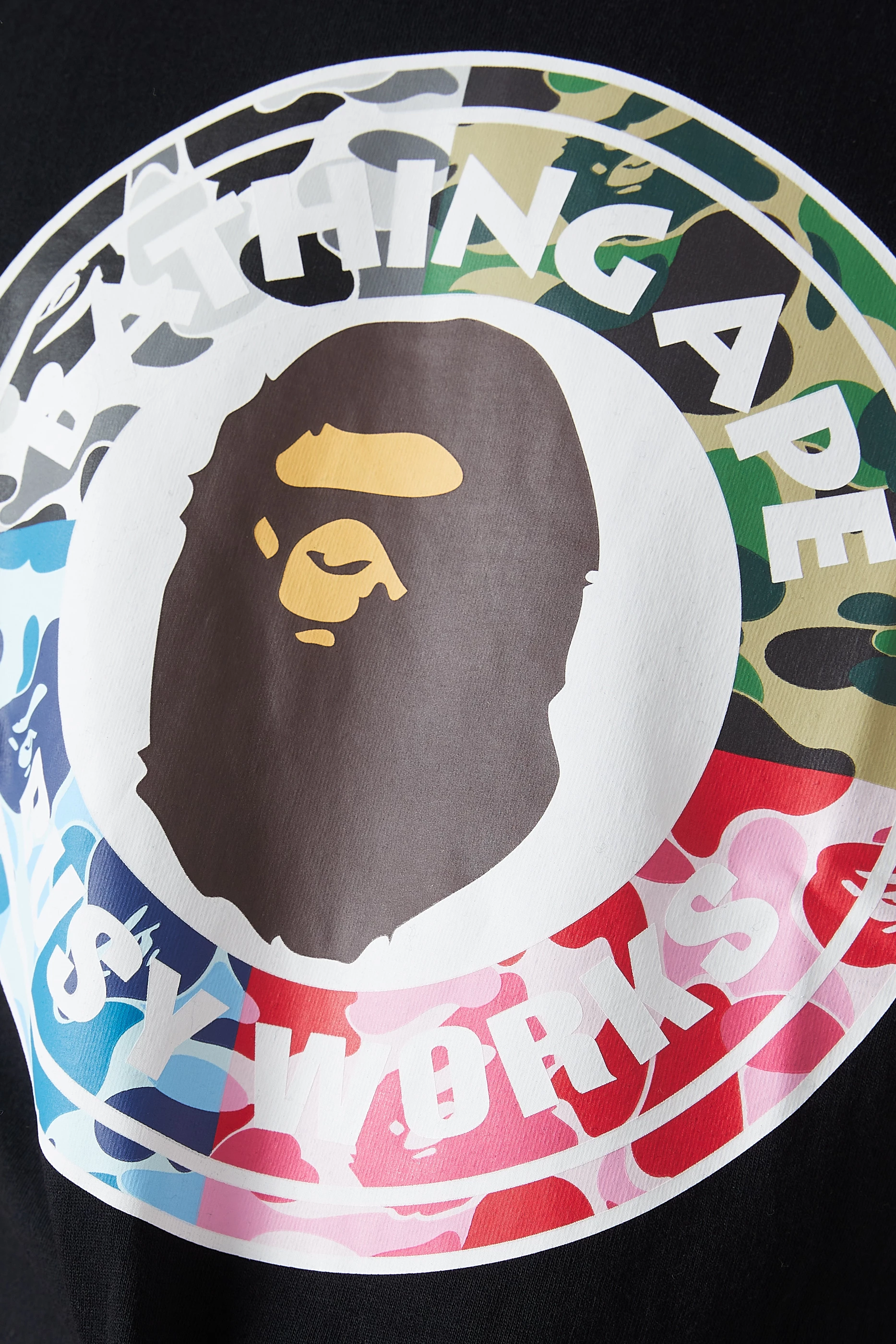 Buy A Bathing Ape Black ABC Camo Crazy Busy Works T shirt in