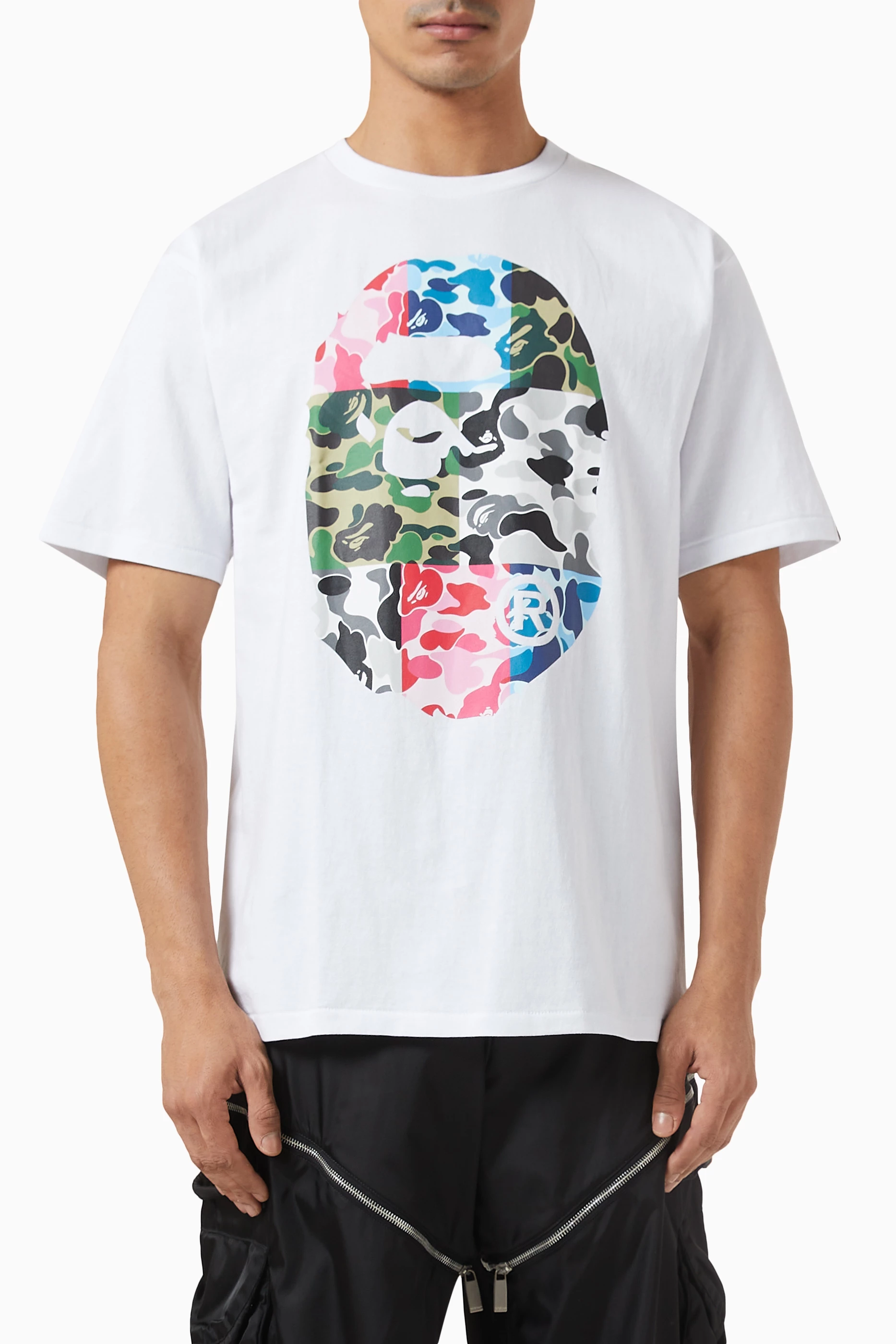 Bathing ape white t shirt 2025