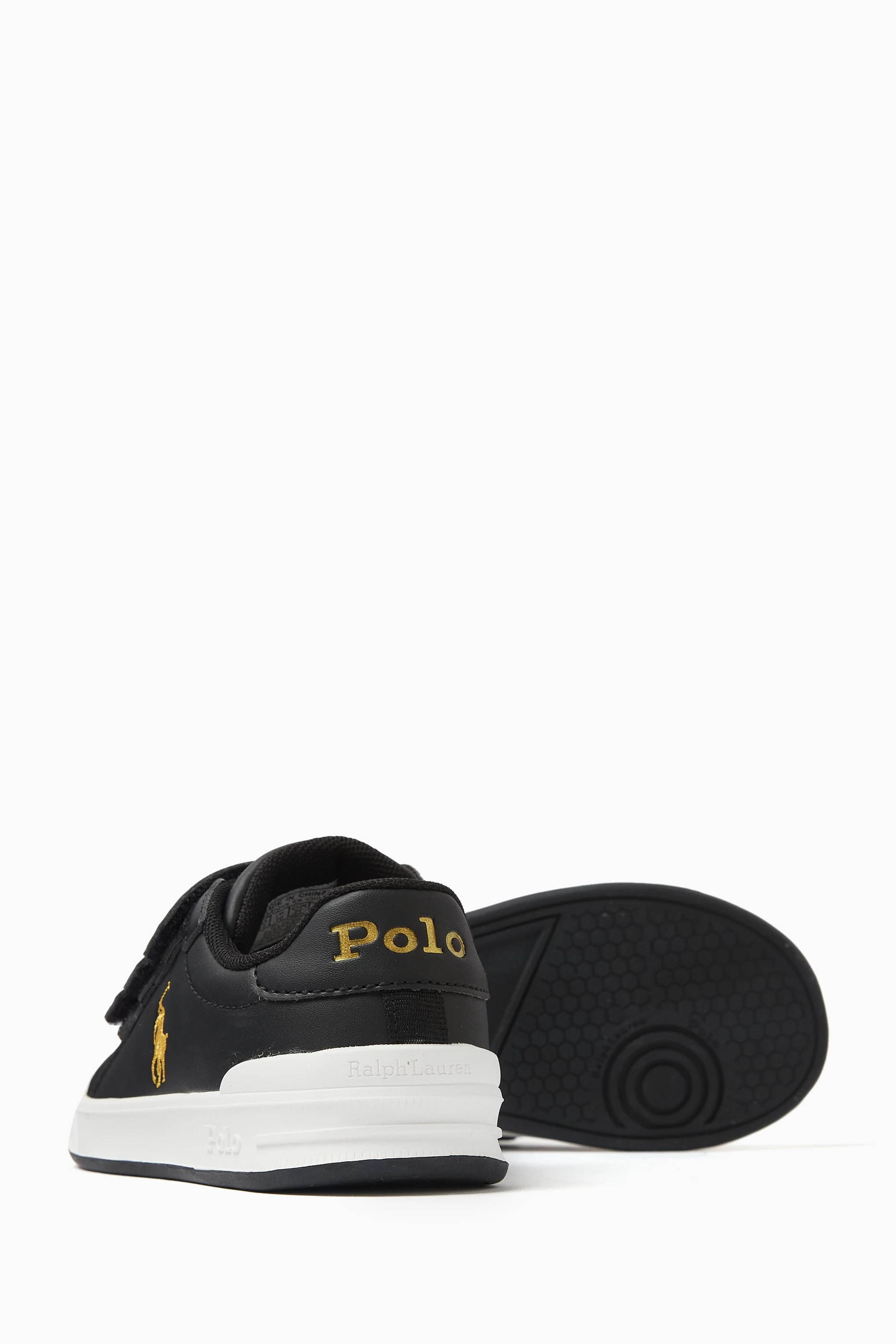 Buy Polo Ralph Lauren Black Child Heritage Court II Court Sneakers