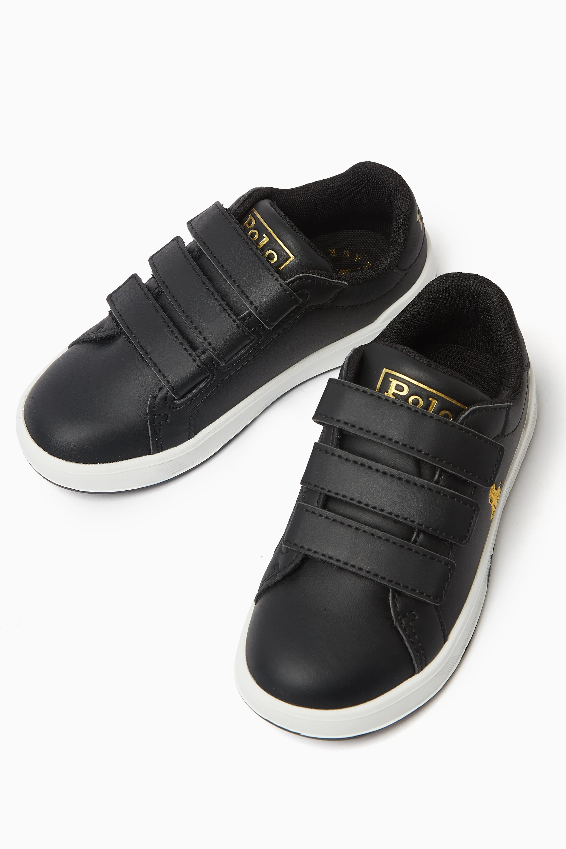 Buy Polo Ralph Lauren Black Child Heritage Court II Court Sneakers