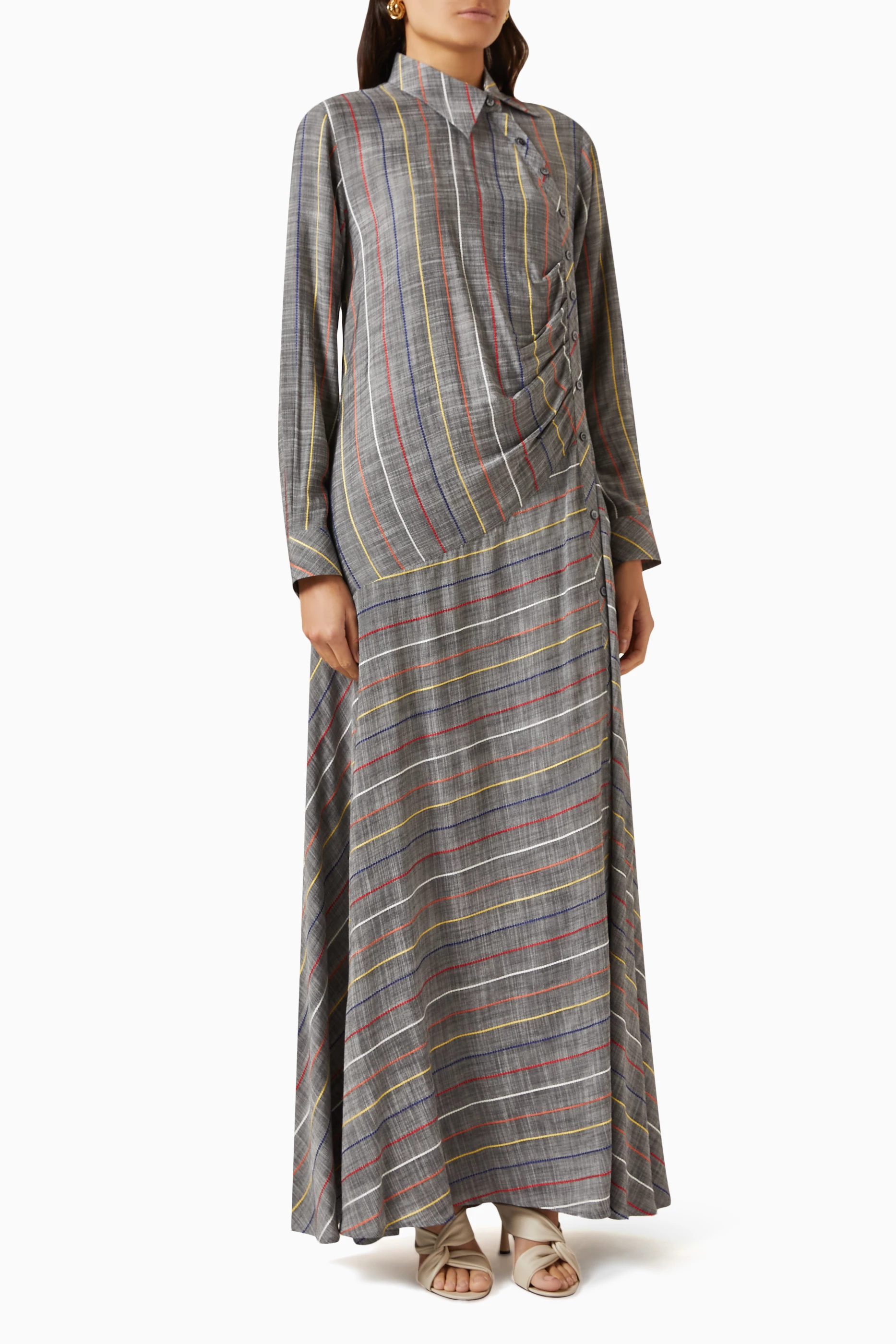 Ganni lynch seersucker dress sales