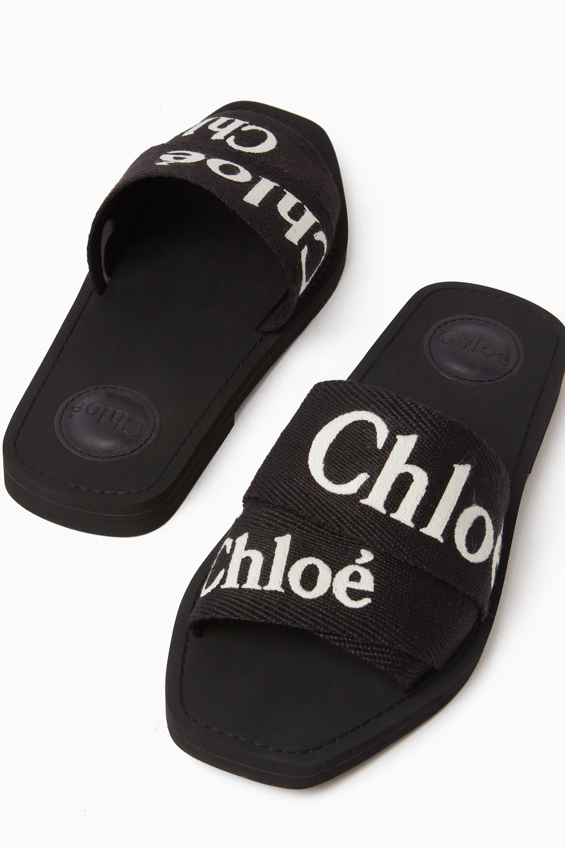 Black top chloe slides