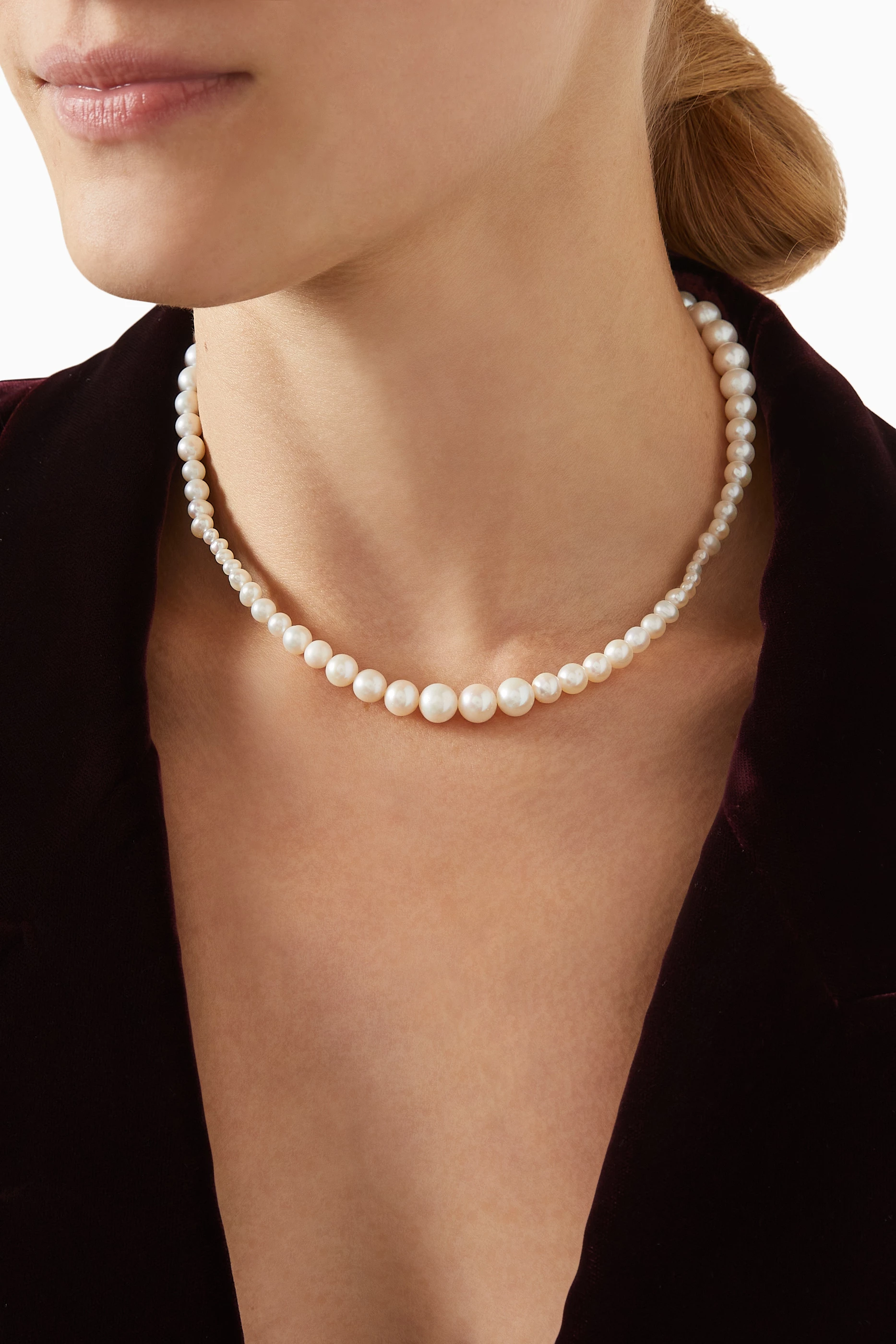 Pearl necklace top for women