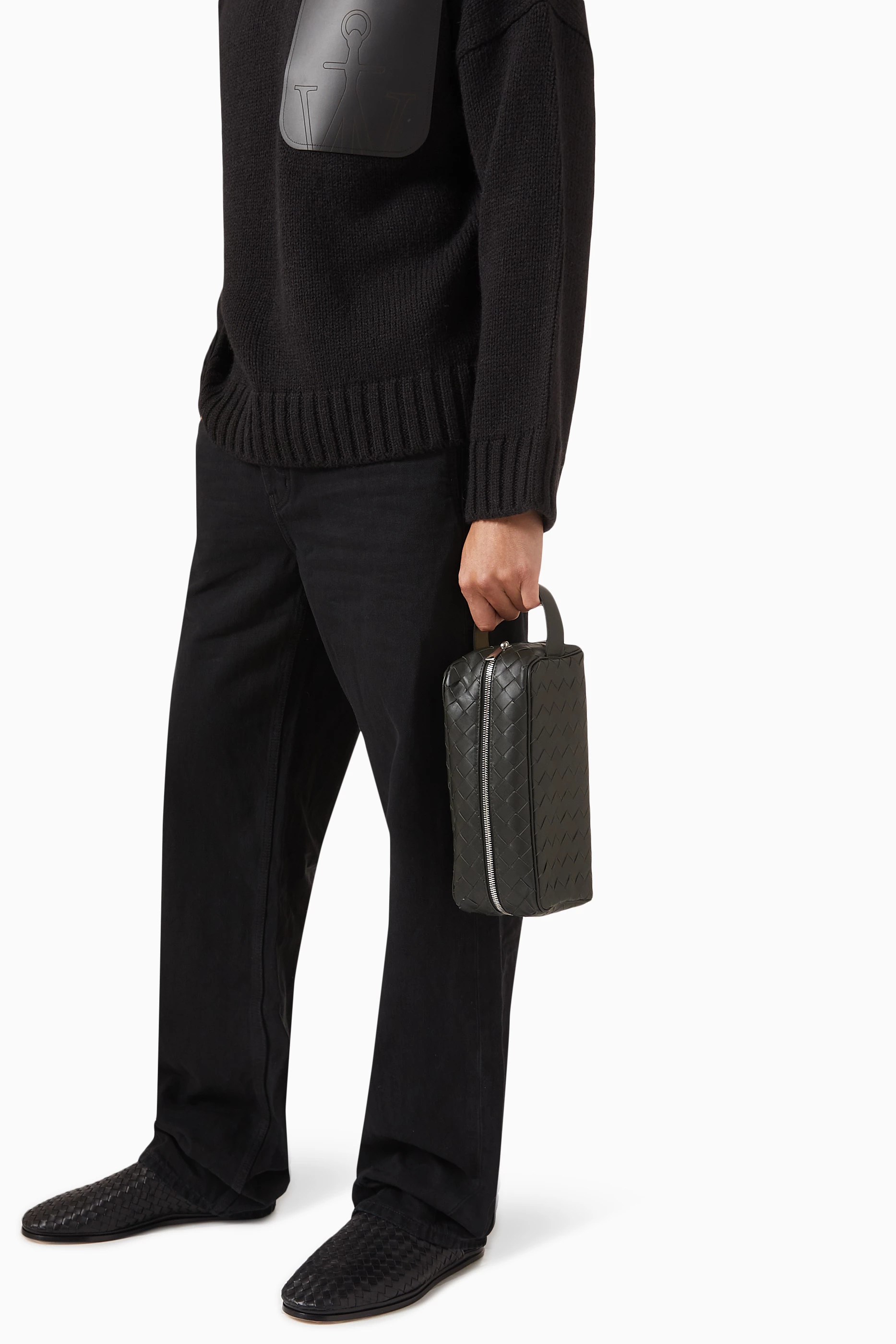 Buy Bottega Veneta Green Travel Pouch in Intrecciato Leather for