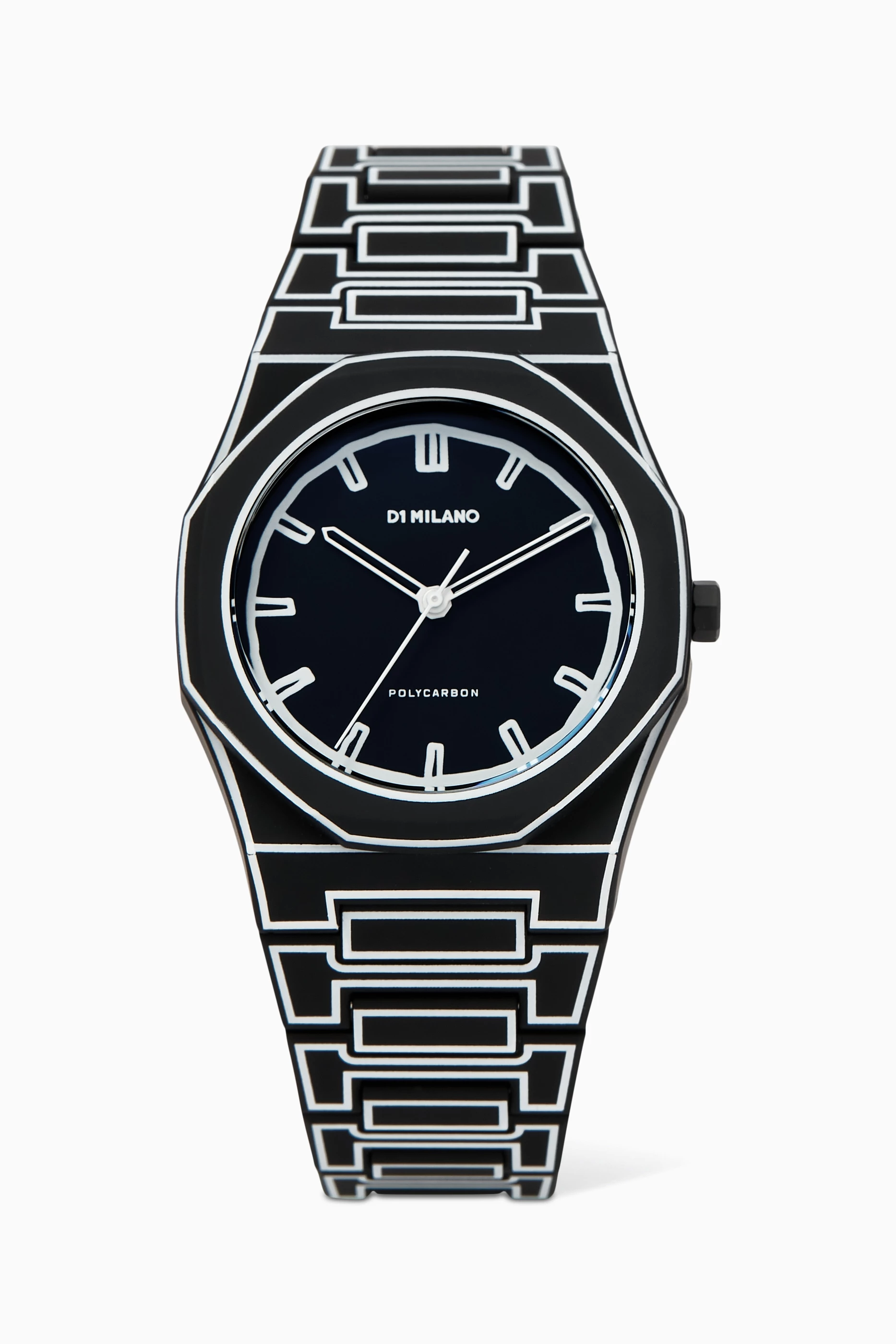 D1 Milano Blue polycarbonate 40.5mm watch with link remover