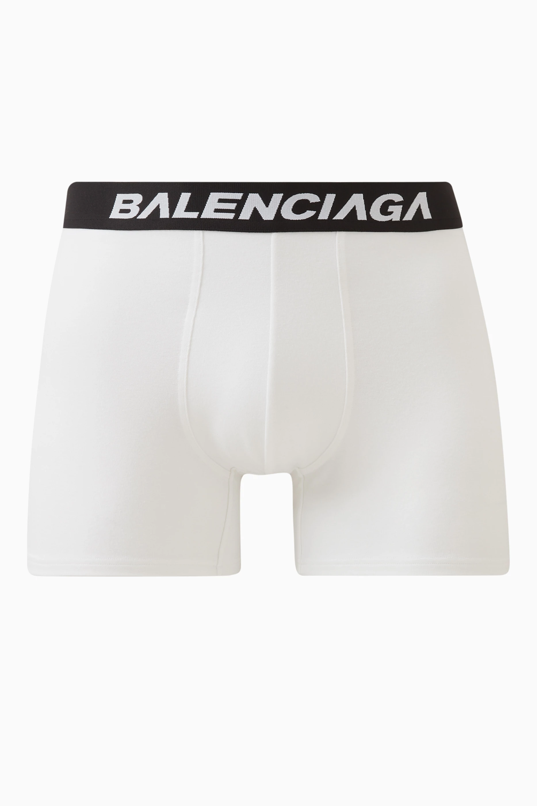 Buy Balenciaga White Racer Boxer Briefs in Cotton Jersey for Men in UAE Ounass