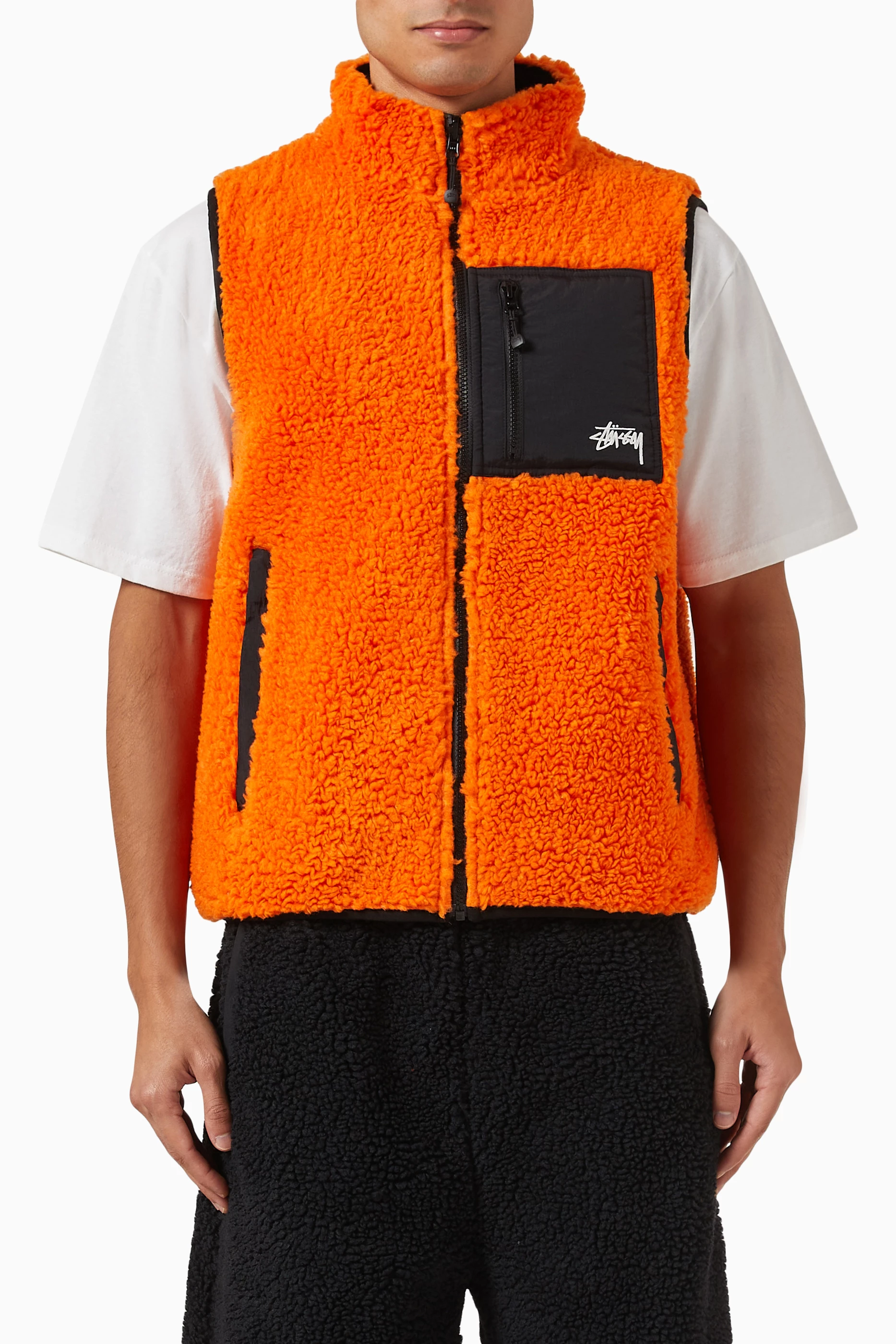 Orange fleece on sale vest