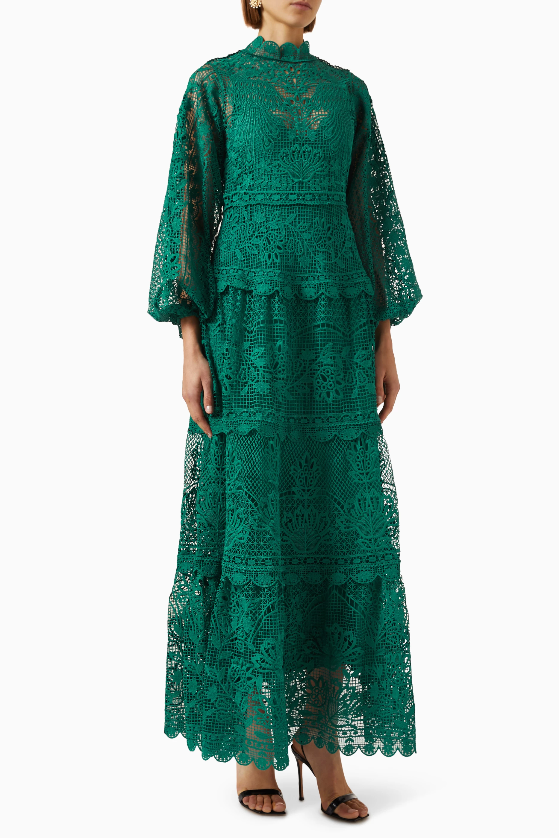 Lace green deals dress