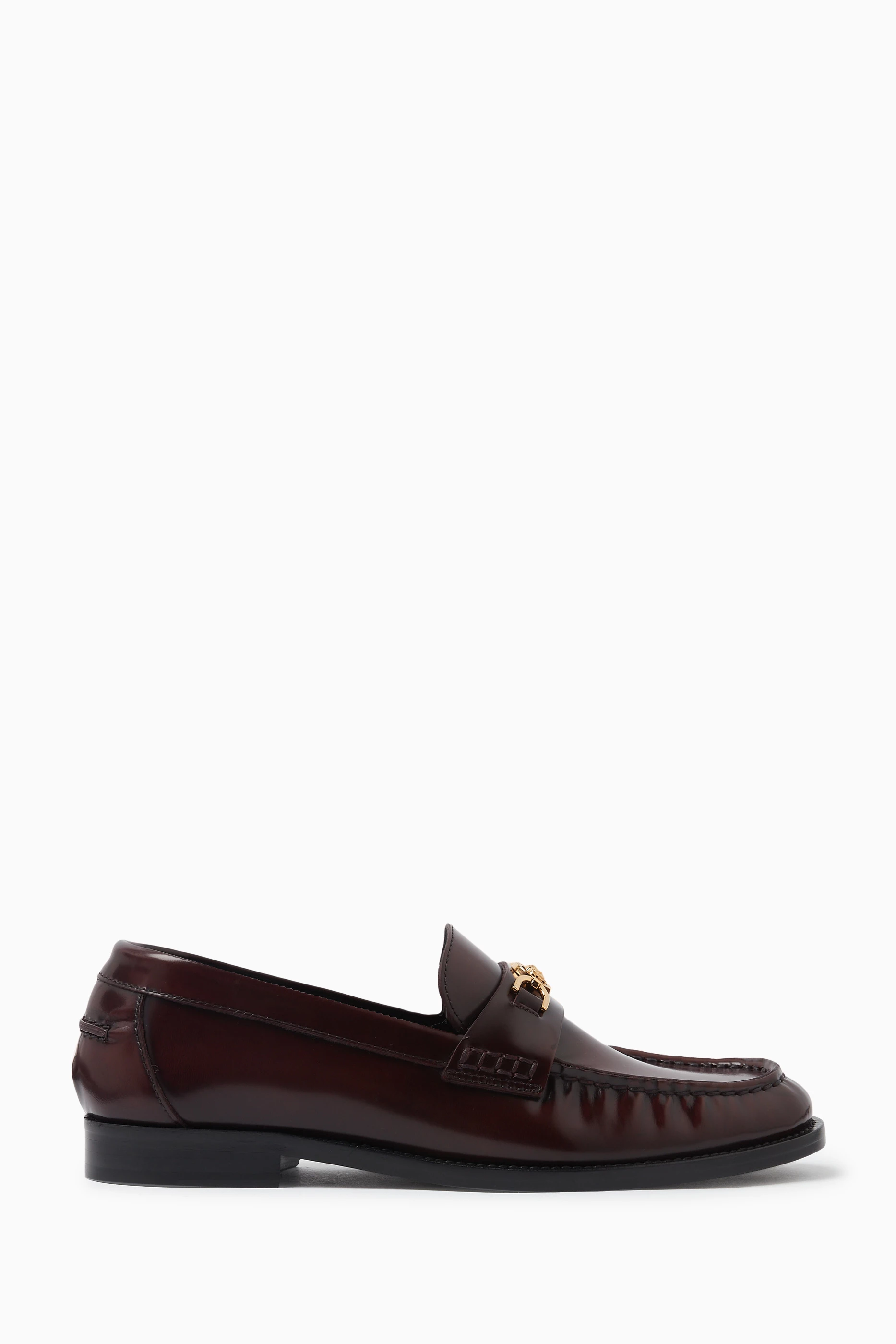 Buy Versace Multicolour La Medusa Loafers in Leather for Women in