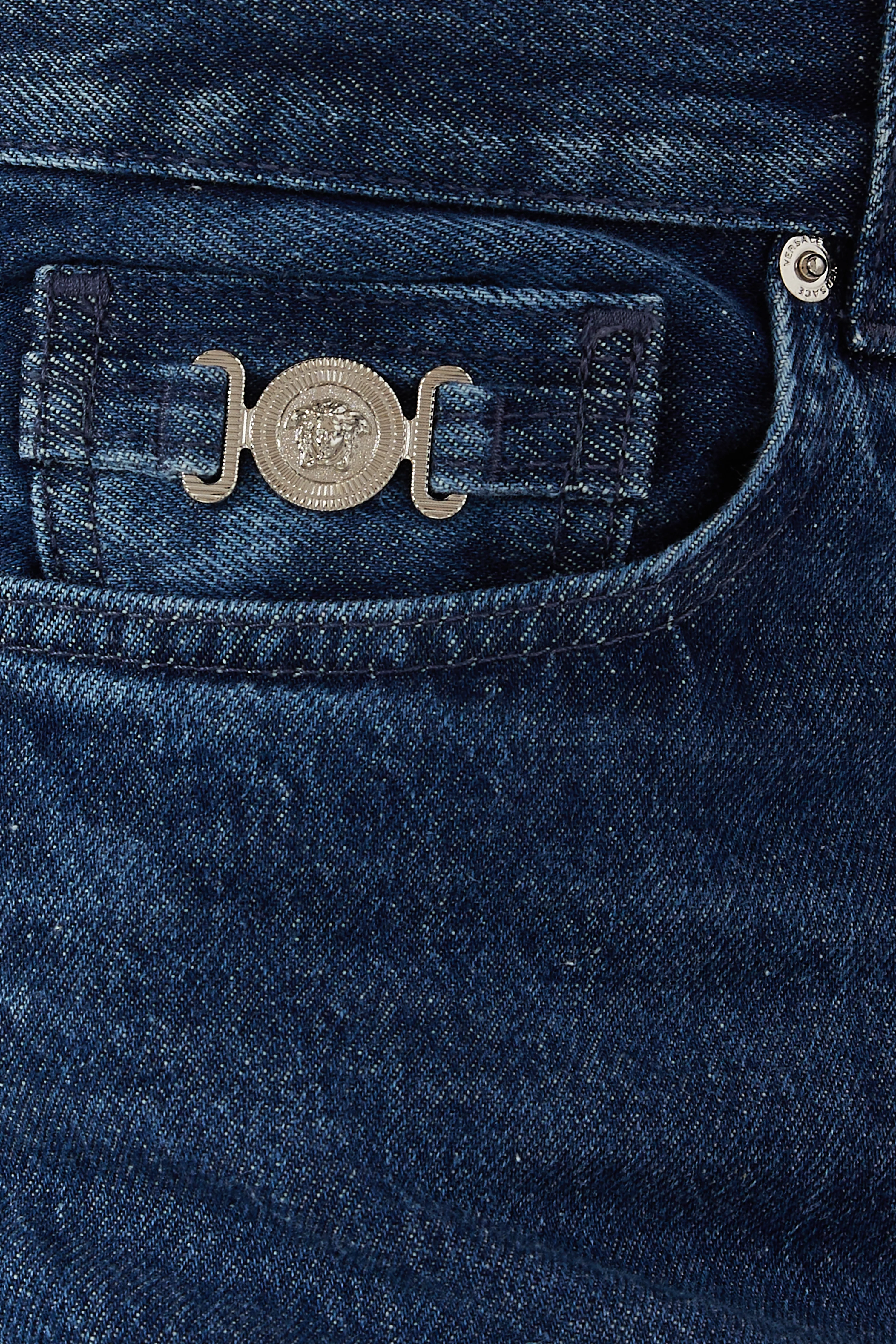 Buy Versace Blue Slim fit Jeans in Denim for Men in UAE Ounass