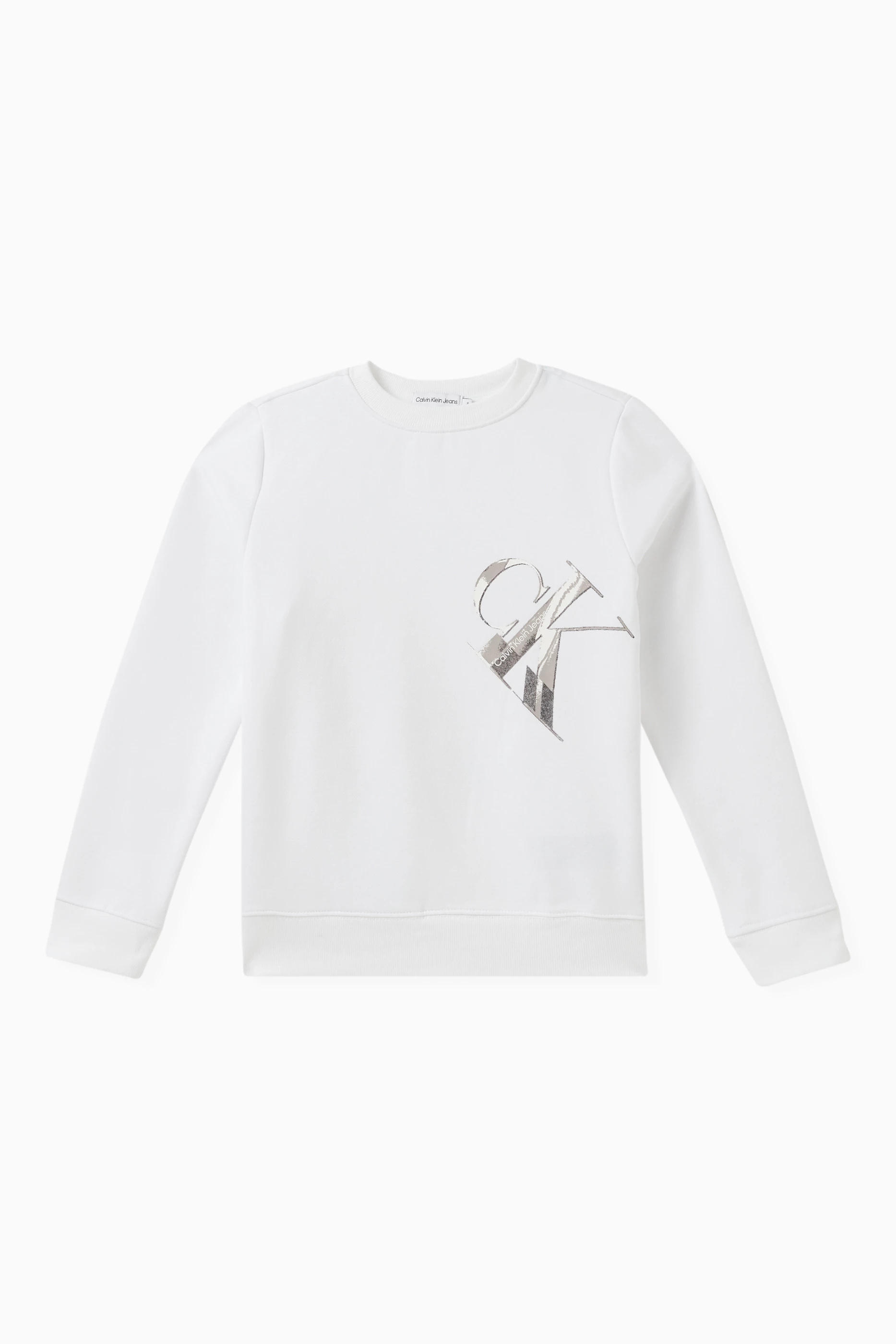 Buy Calvin Klein White Monogram Sweatshirt in Fleece for Boys in UAE Ounass