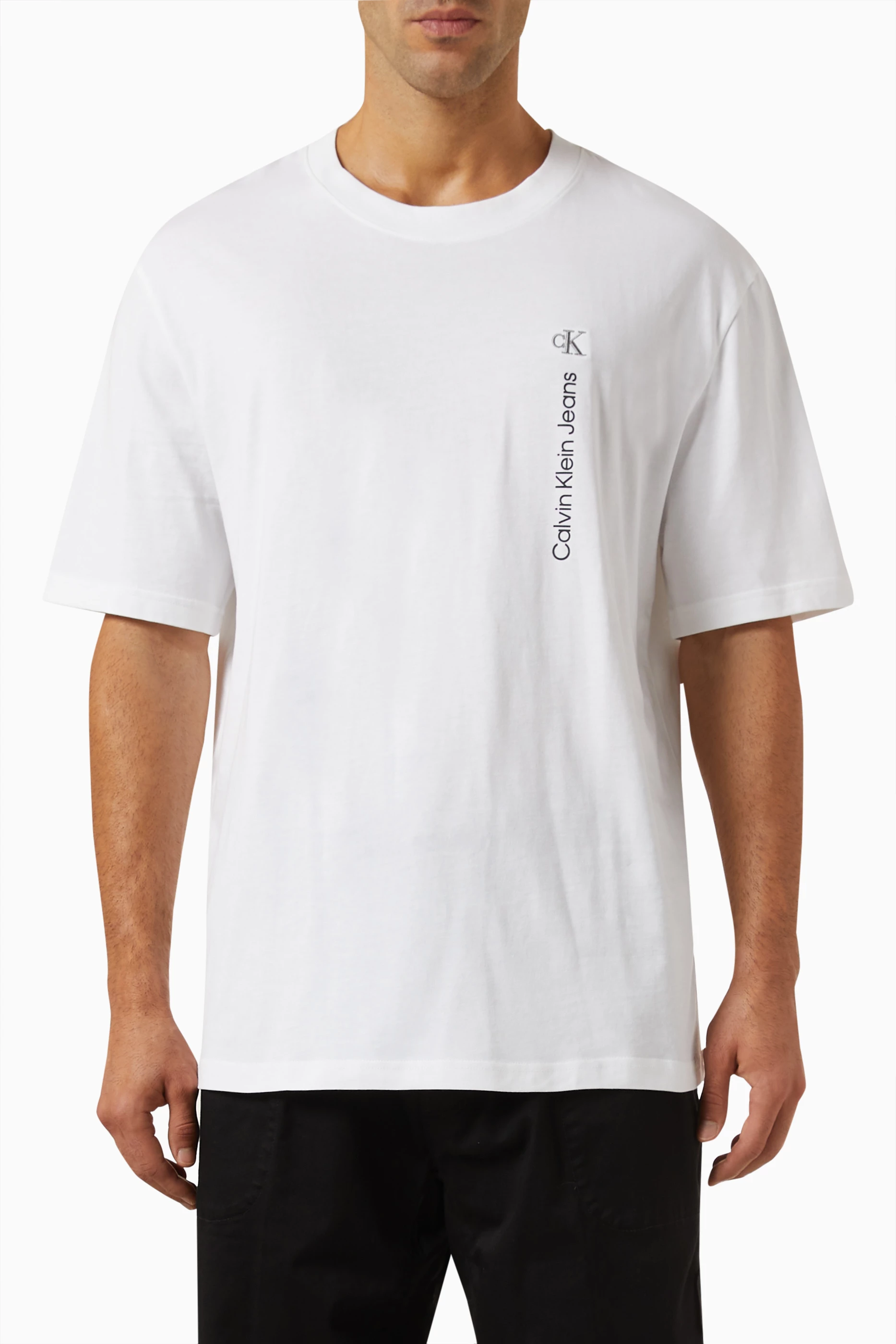 White calvin klein jeans t shirt top