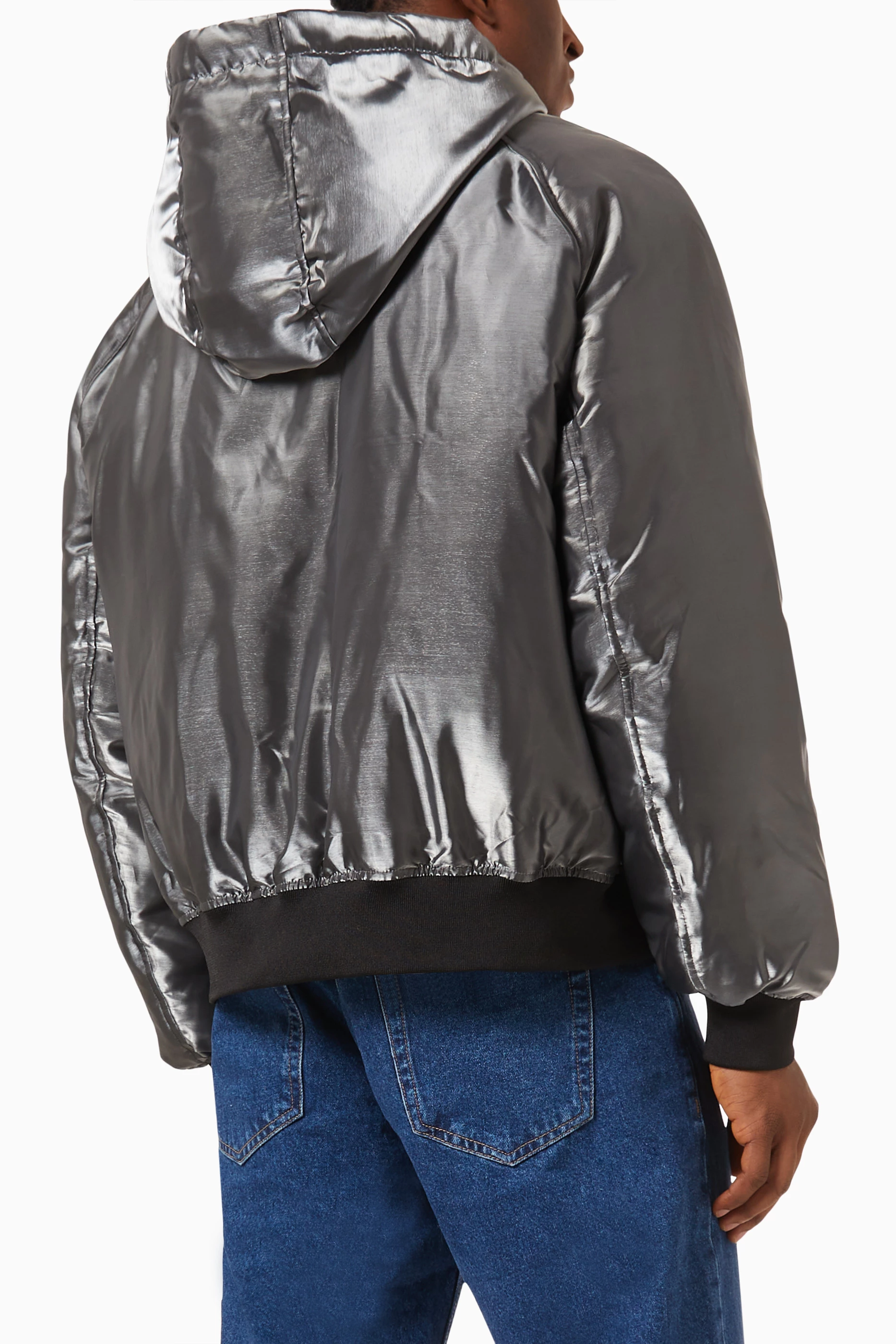 Calvin klein silver puffer jacket hotsell