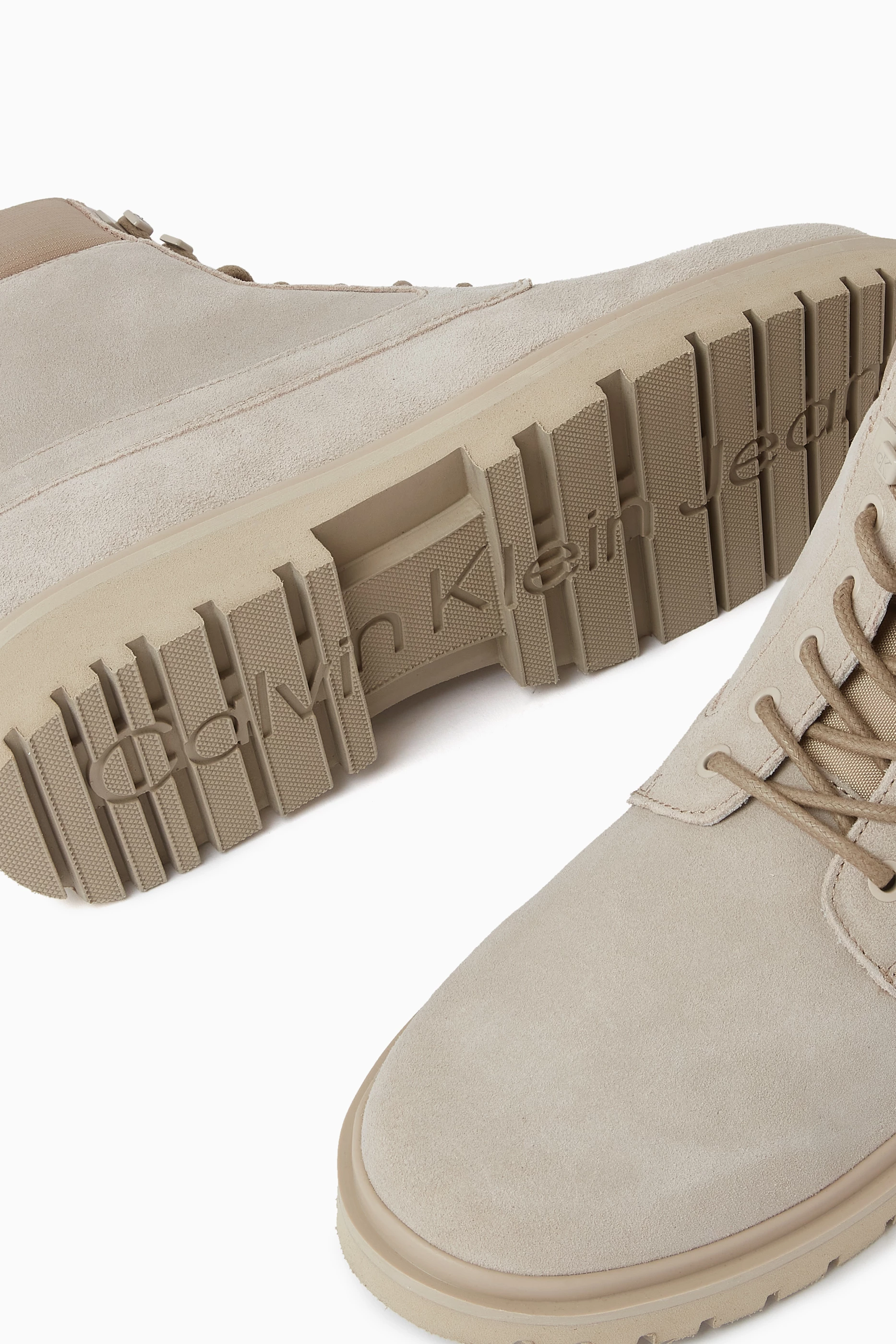 Buy Calvin Klein Jeans Neutral Mid Lace up Boots in Suede for Men