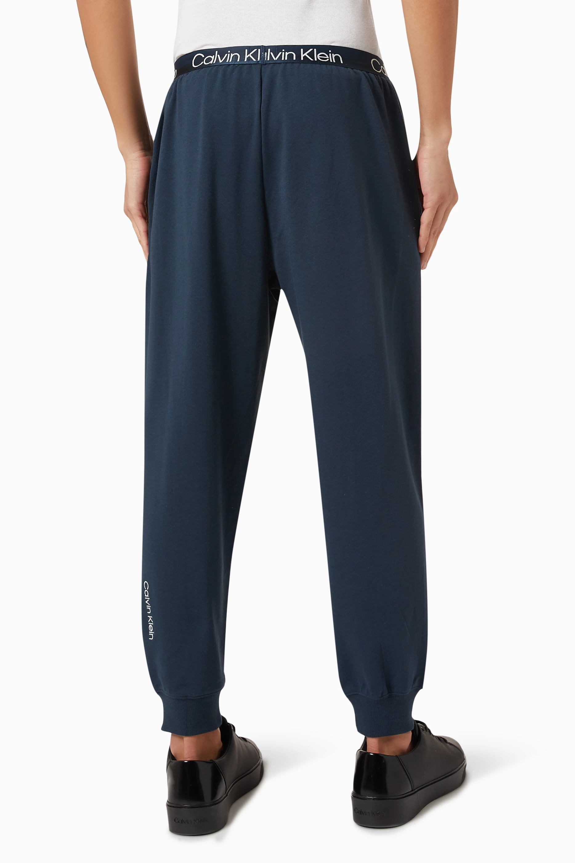 Buy Calvin Klein Blue Modern Structure Joggers in Stretch Cotton