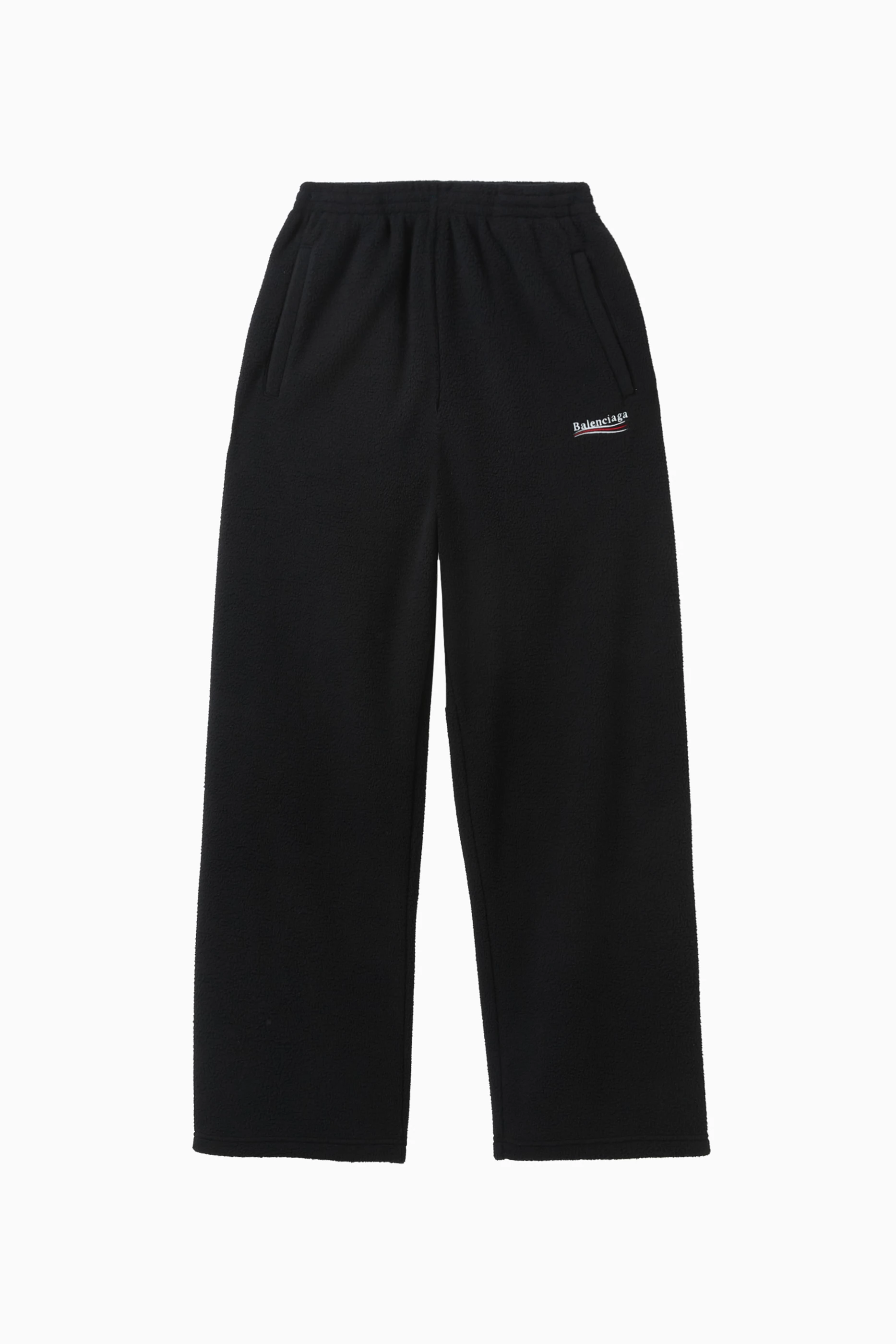 Buy Balenciaga Black Political Campaign Baggy Sweatpants in Fleece for UNISEX in UAE Ounass