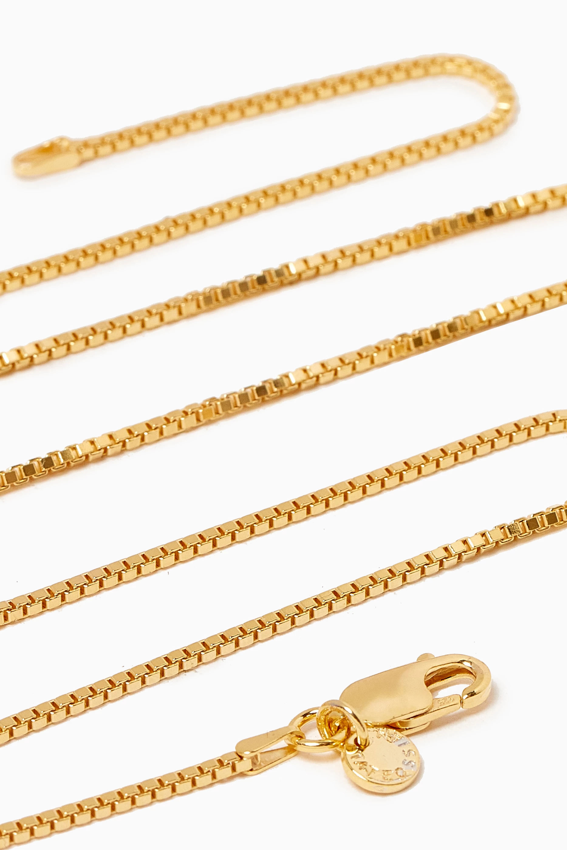 Gold box chain shop necklace