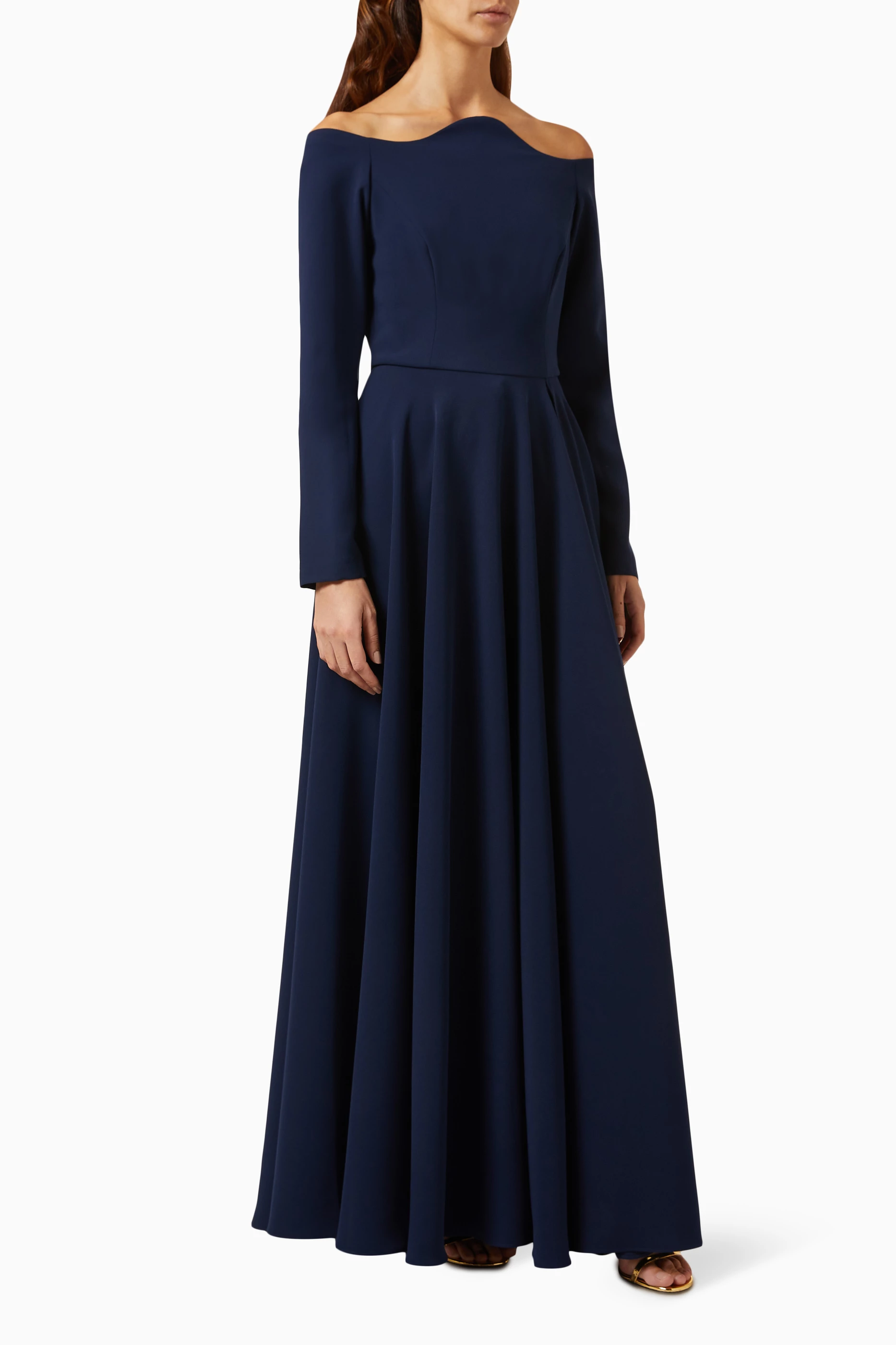 Over the on sale shoulder long dress