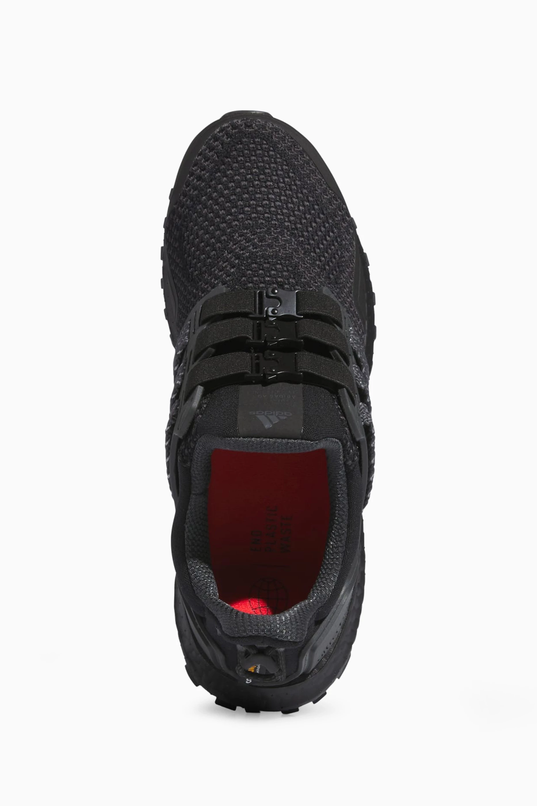 Ultra boost triple black red hot sale