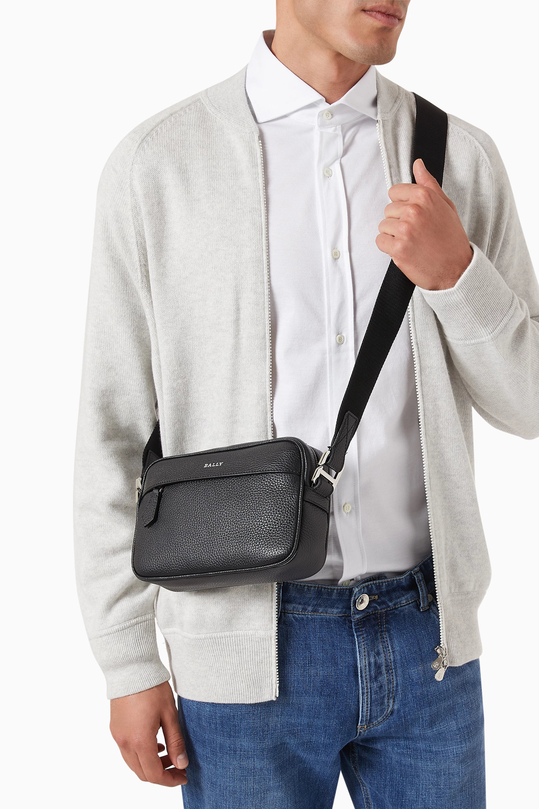 Buy Bally Black Hal Crossbody Bag in Leather for Men in UAE Ounass