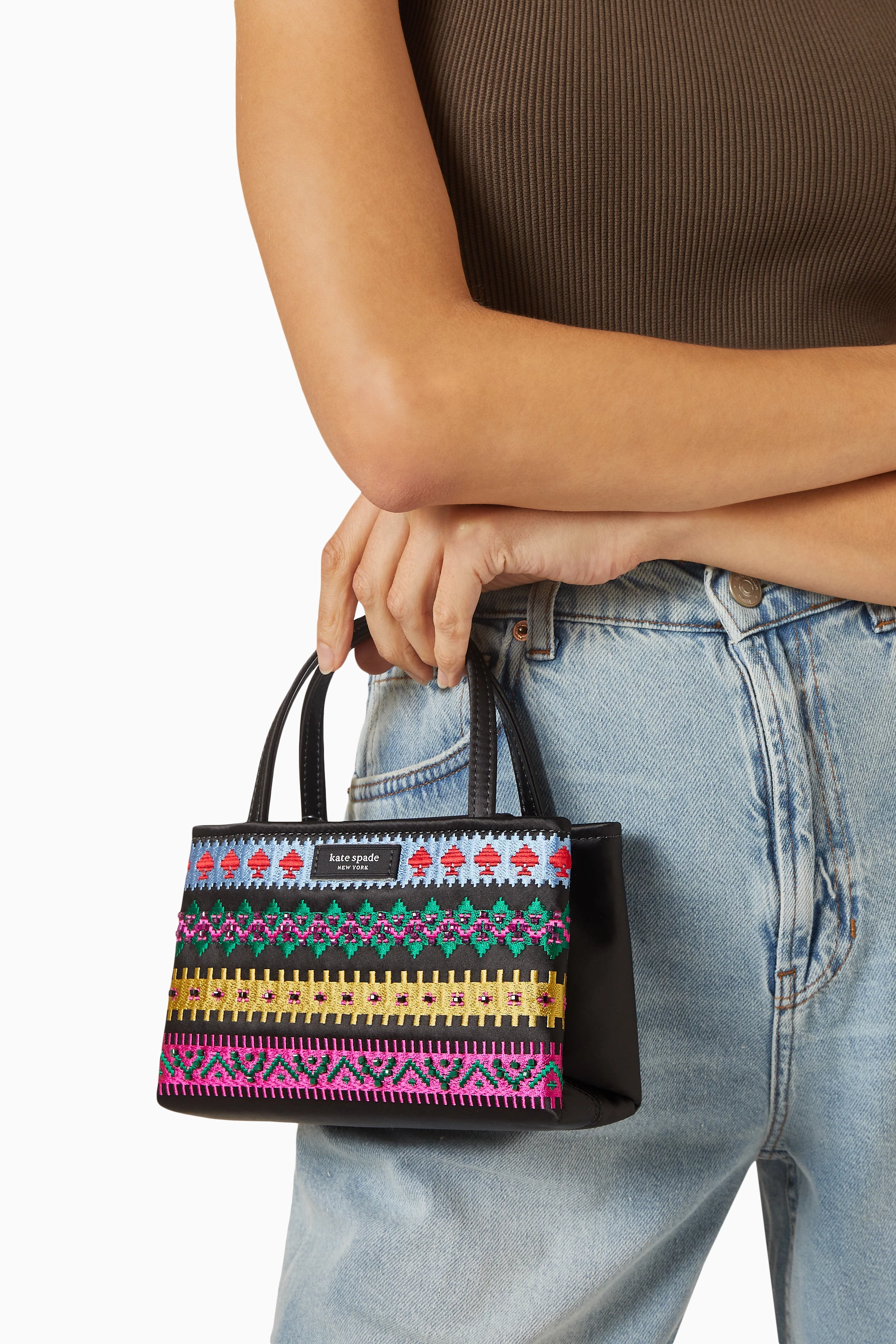 Buy Kate Spade New York Blue Mini Sam Icon Fair Isle Tote Bag for