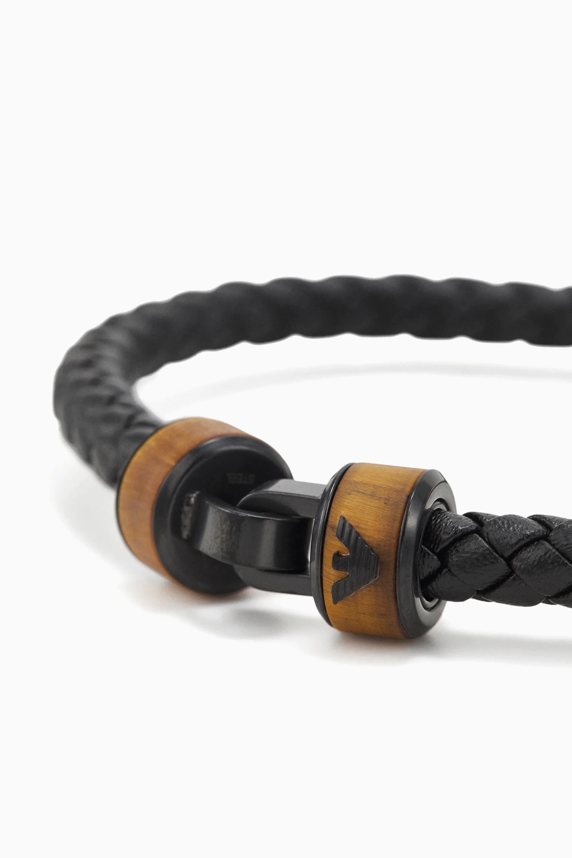 Armani mens cheap leather bracelet