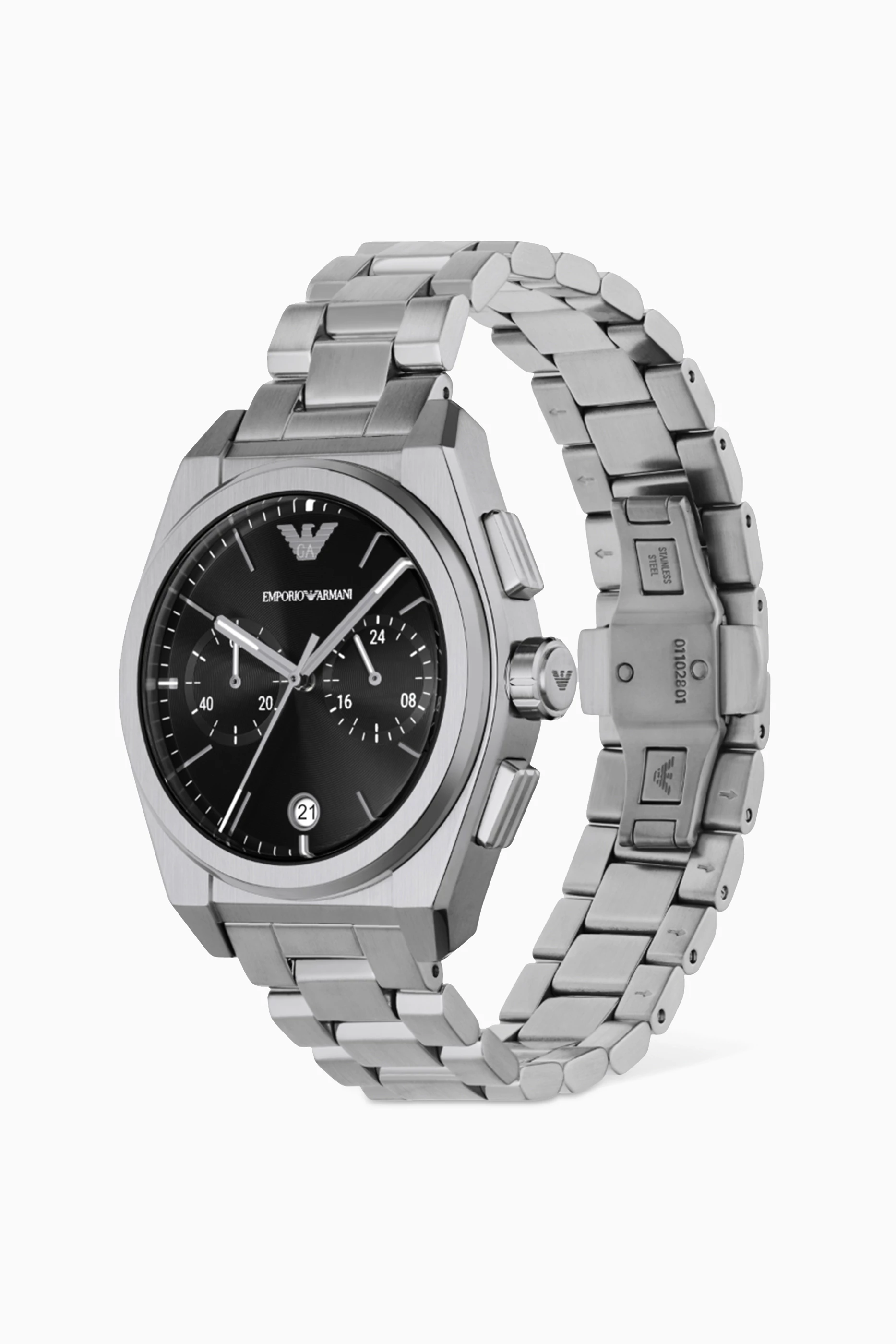 Buy Emporio Armani Silver Frederico Chrono Watch 43mm for Men in