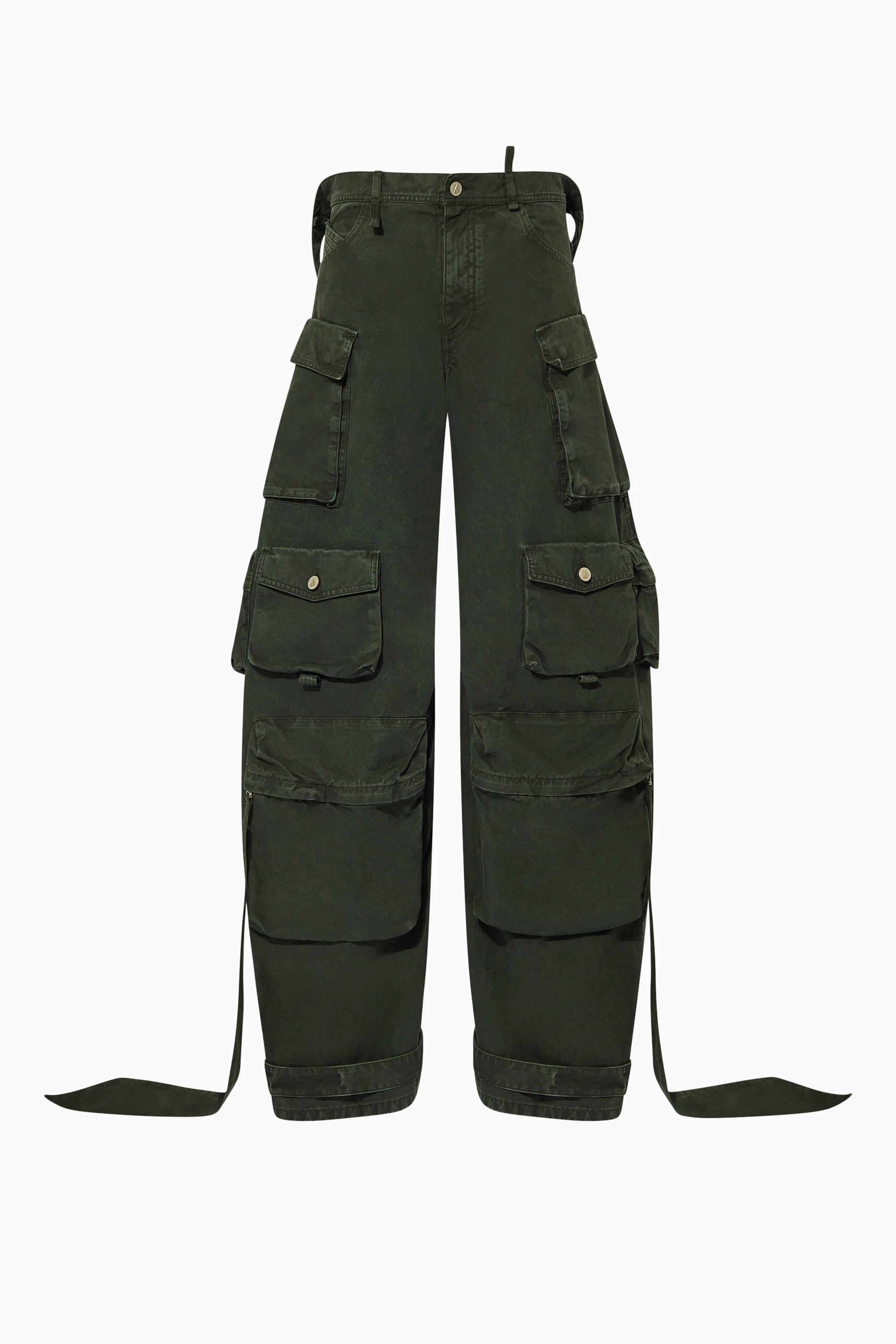 Buy The Attico Neutral Multi pocket Cargo Pants in Denim for Women