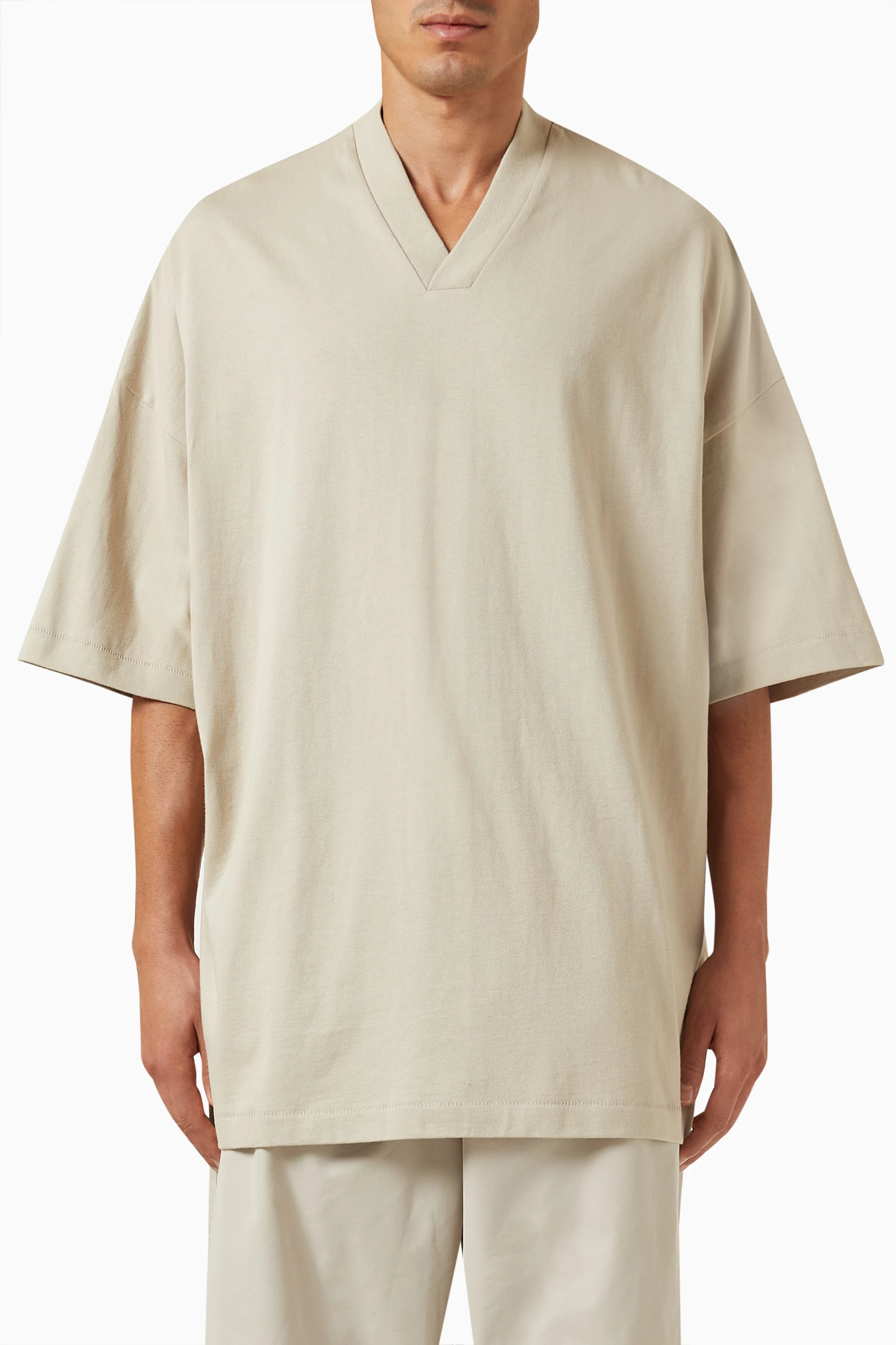 Oversized v new arrivals neck shirt