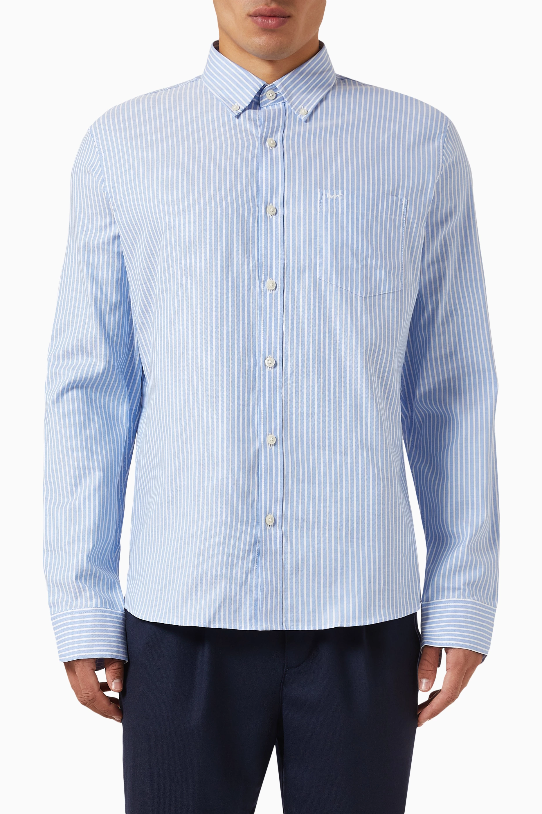 Michael kors men's stretch gingham top check shirt