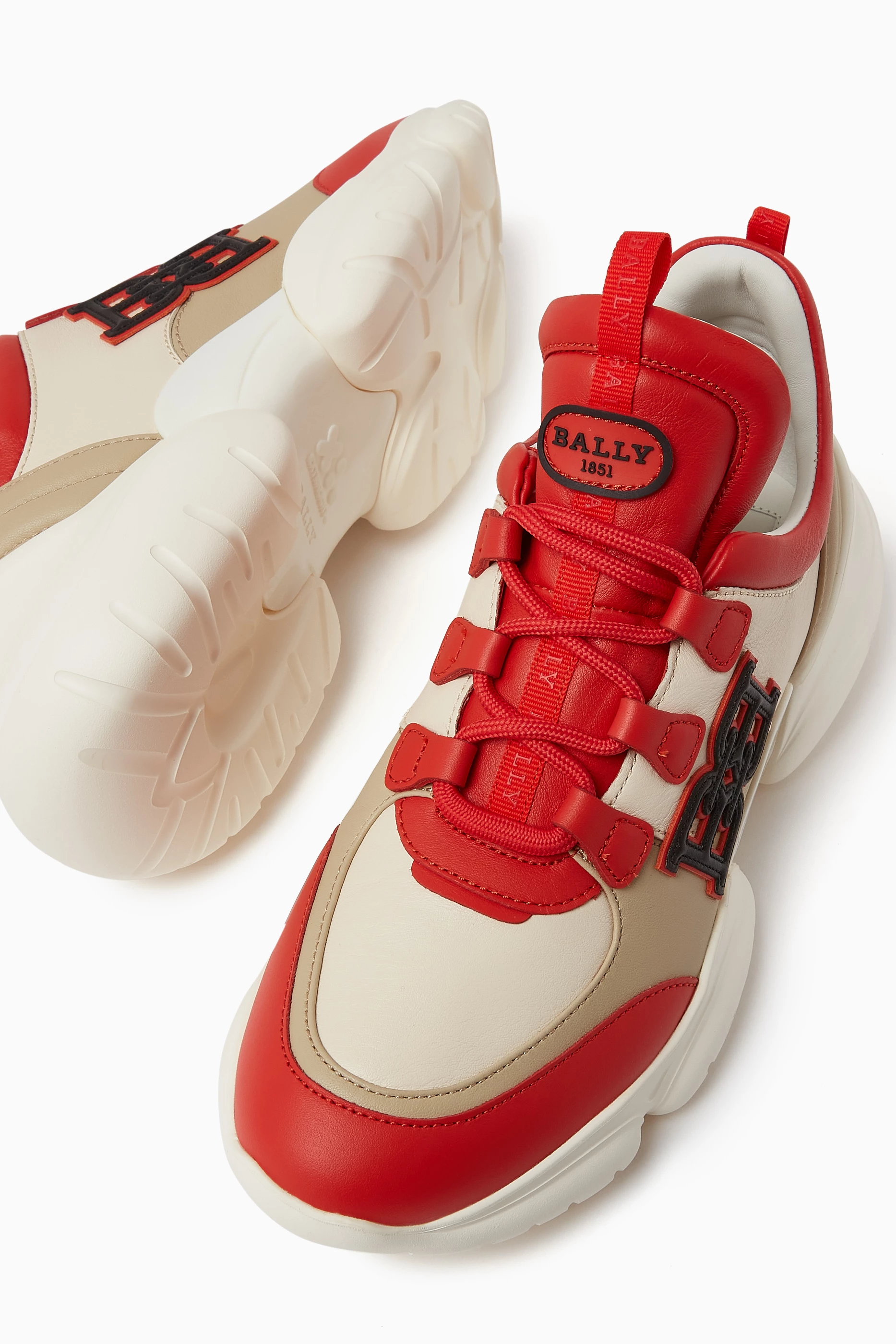 Buy Bally Orange Claires Sneakers in Leather for Women in UAE Ounass