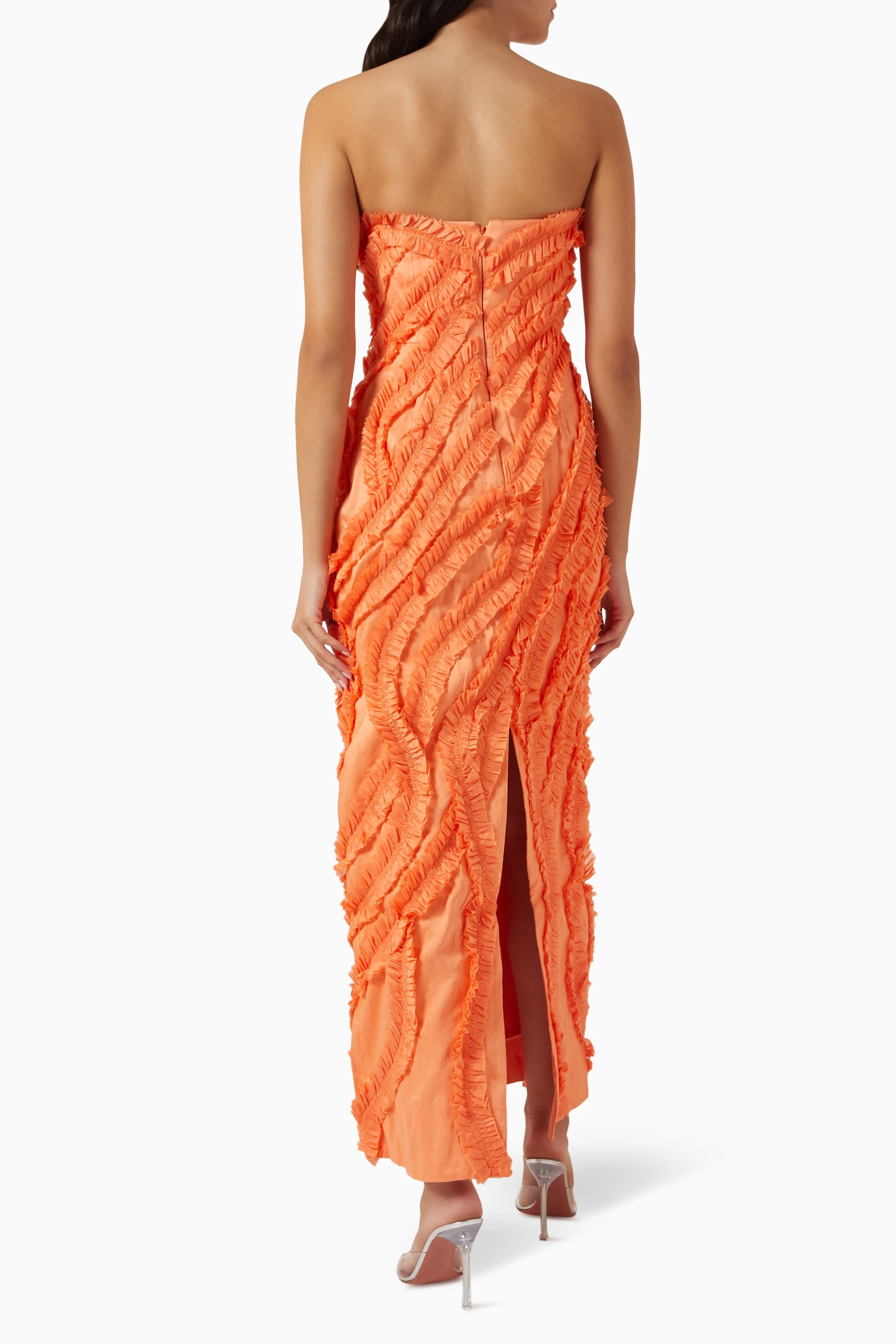 Orange hotsell frill dress
