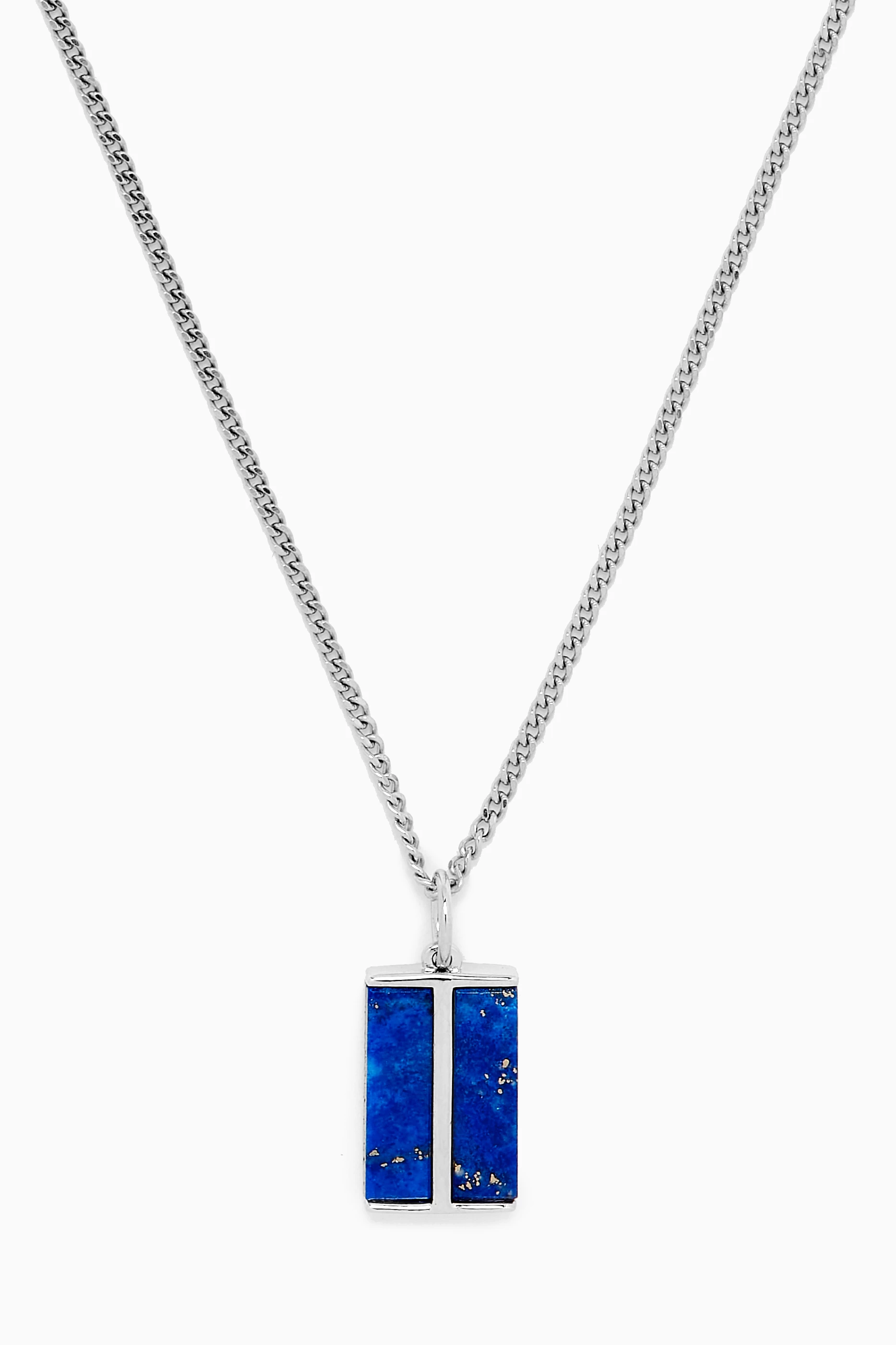 Buy Miansai Blue Duo Lapis Pendant Necklace in Sterling Silver for Men in UAE Ounass