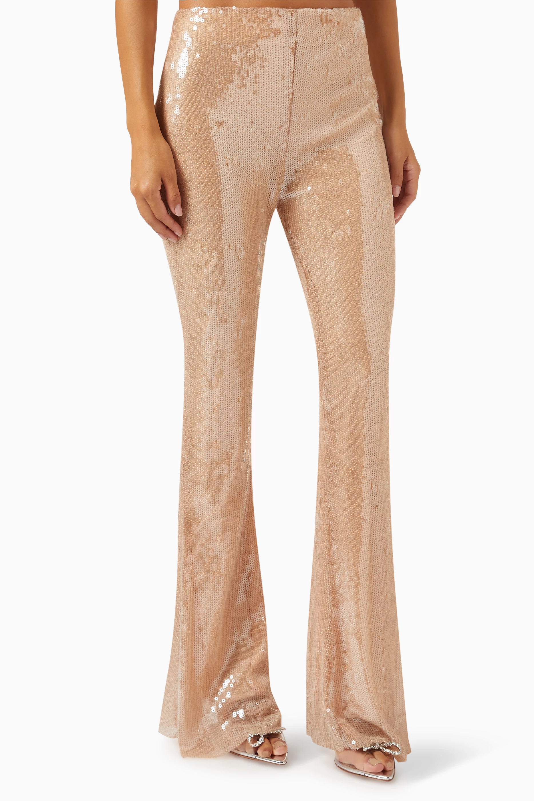 All In Sequin High Rise Flare Pants