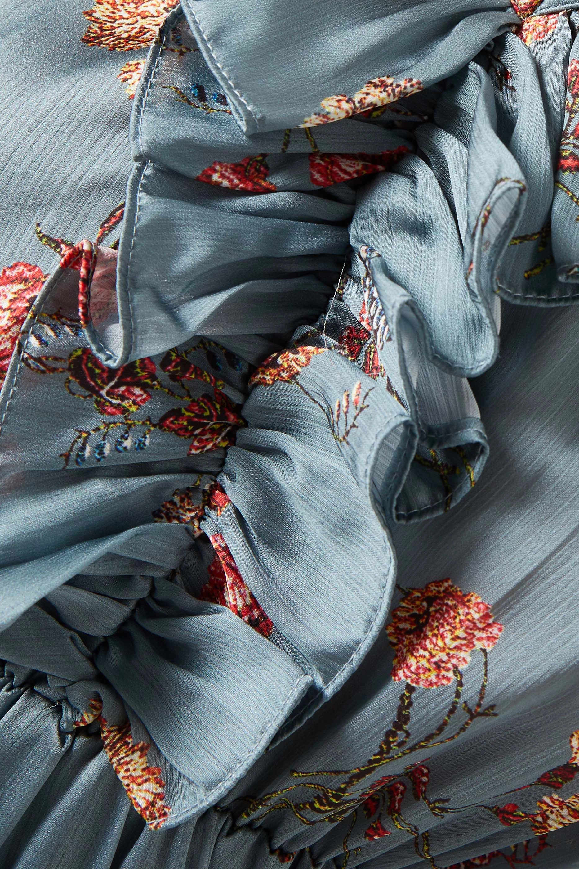 Buy Setre Blue Floral print Tiered Maxi Dress for Women in UAE