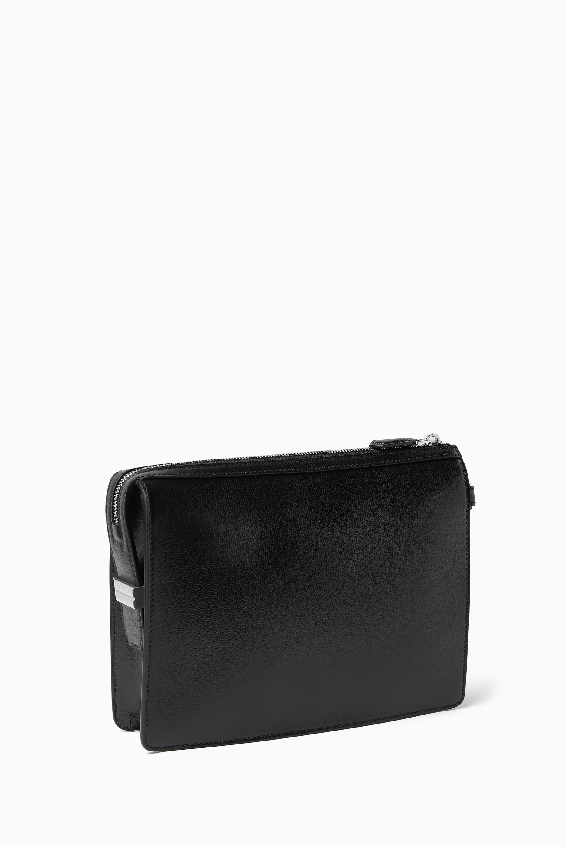 Buy Bally Black PM Logo Clutch Bag in Leather for Men in UAE Ounass