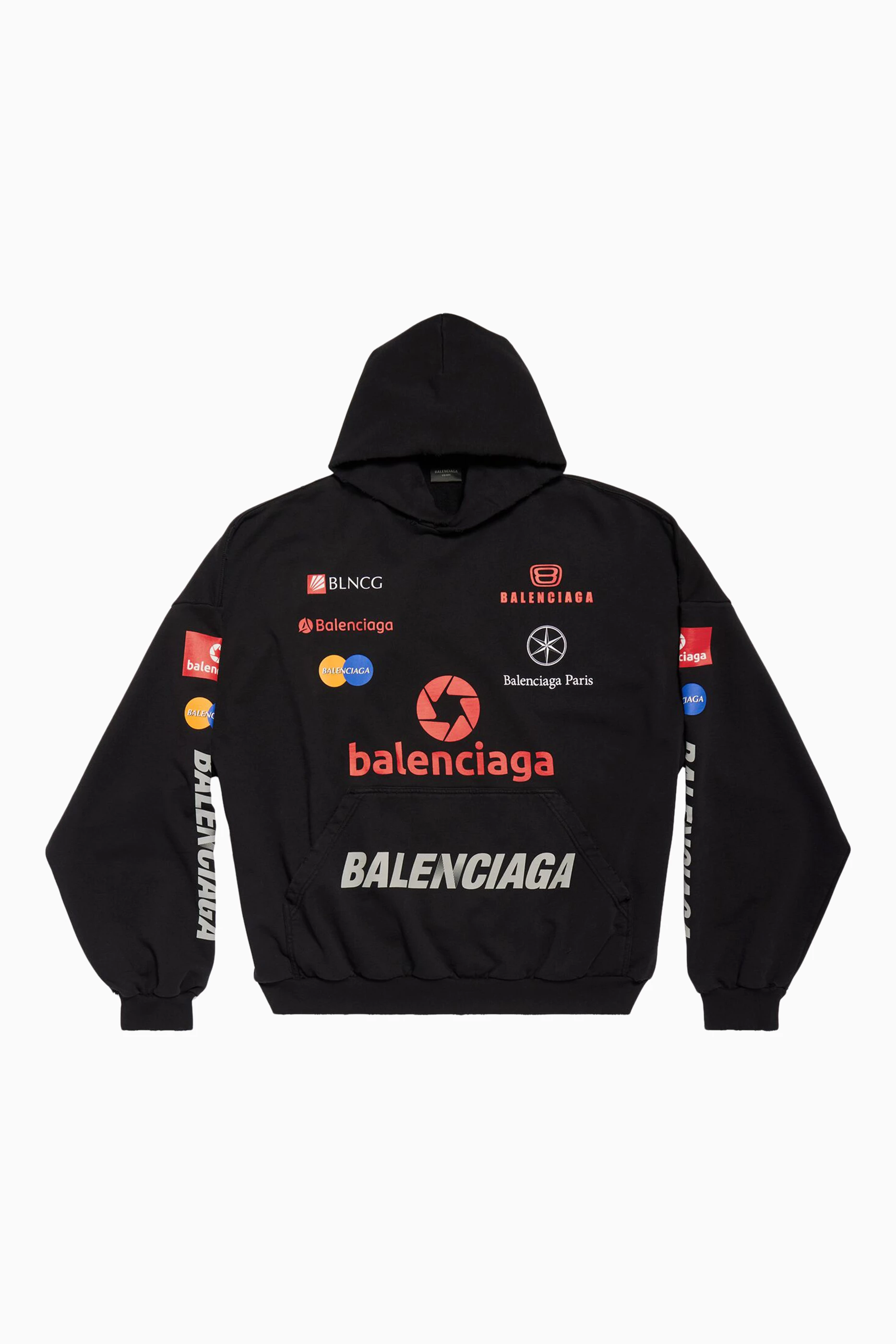 Balenciaga red and black hoodie sales