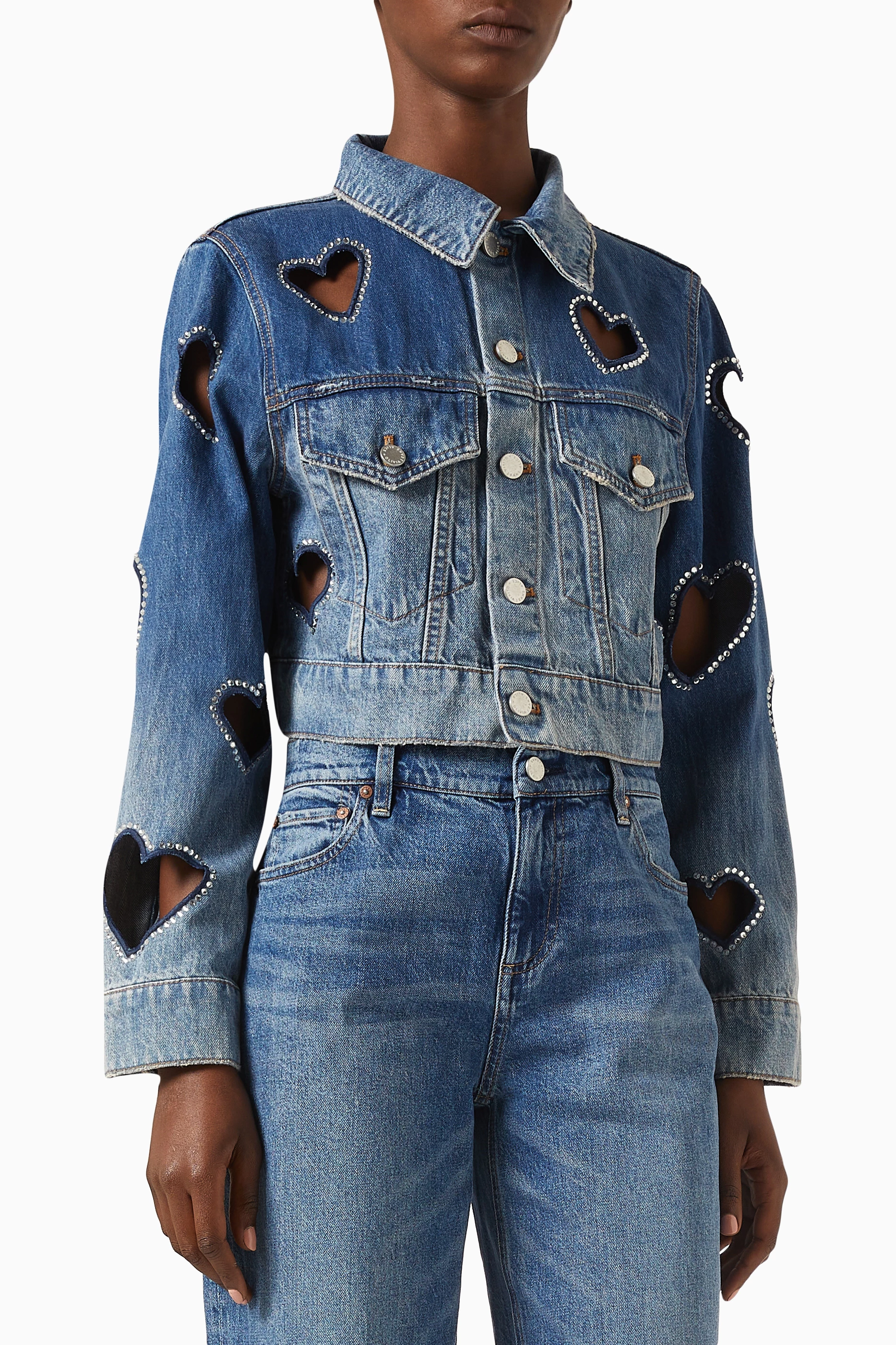 Alice and olivia chloe 2025 denim jacket