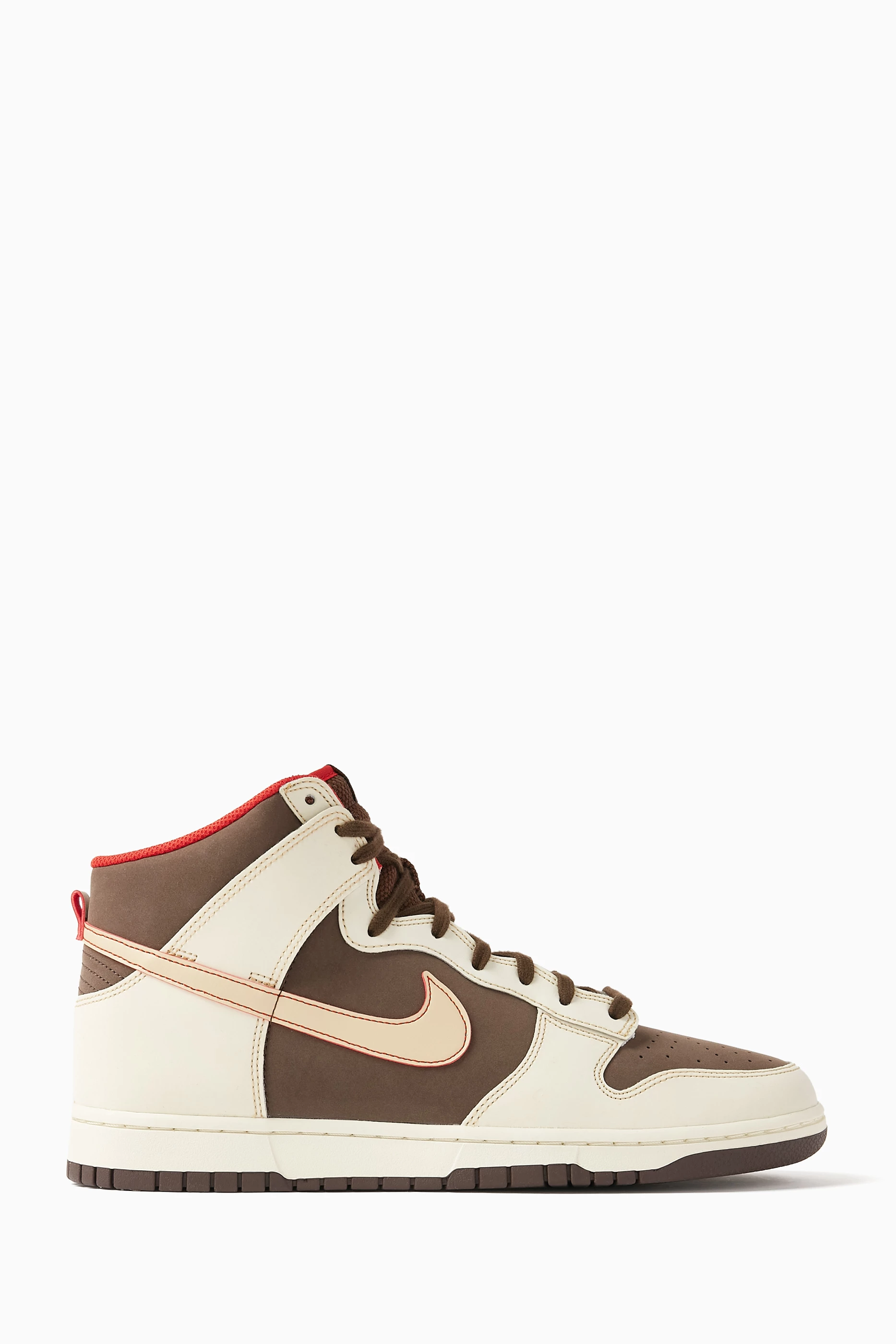 Buy Nike Brown Dunk High Retro SE Sneakers in Nubuck Leather for