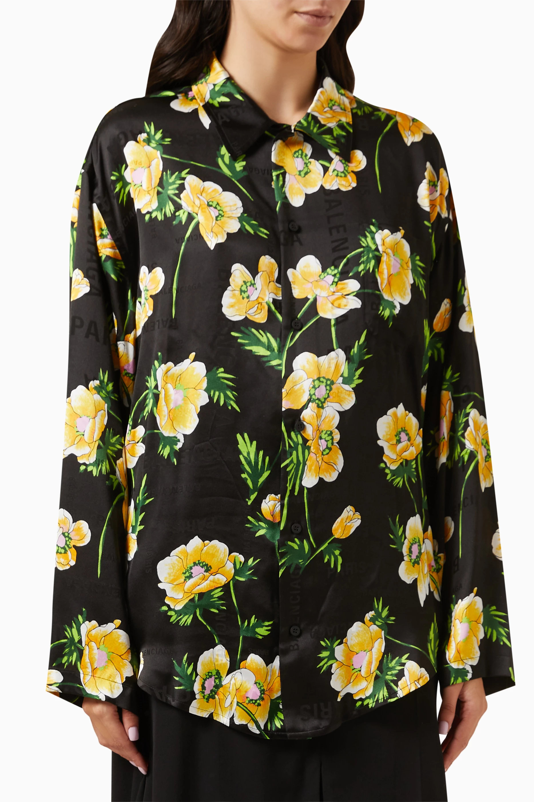 Balenciaga floral hot sale print shirt
