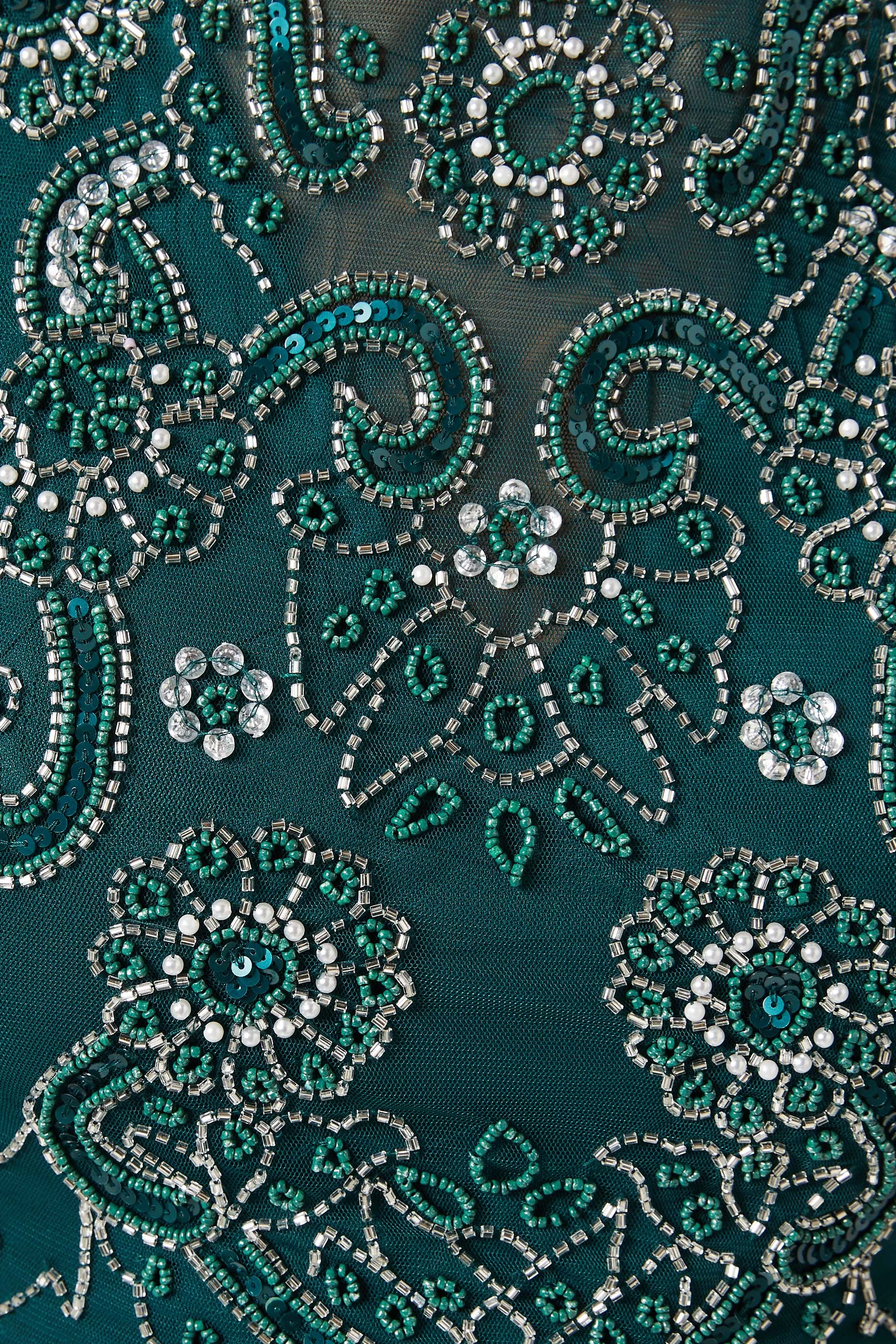 Buy Frock Frill Green Sabina Embellished Maxi Dress for Women in