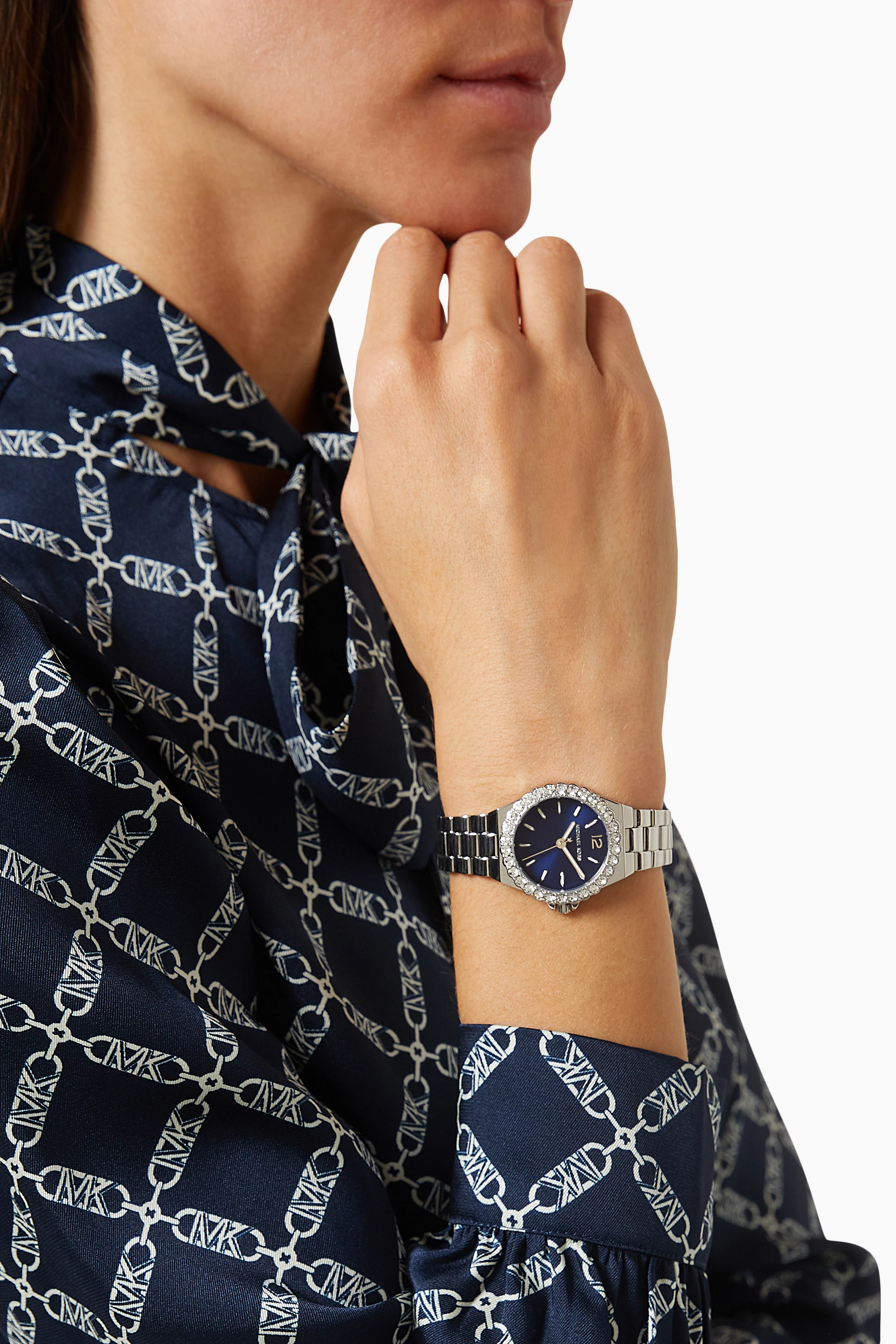 Buy Michael Kors Silver Lennox Pav Quartz Watch 30mm for Women