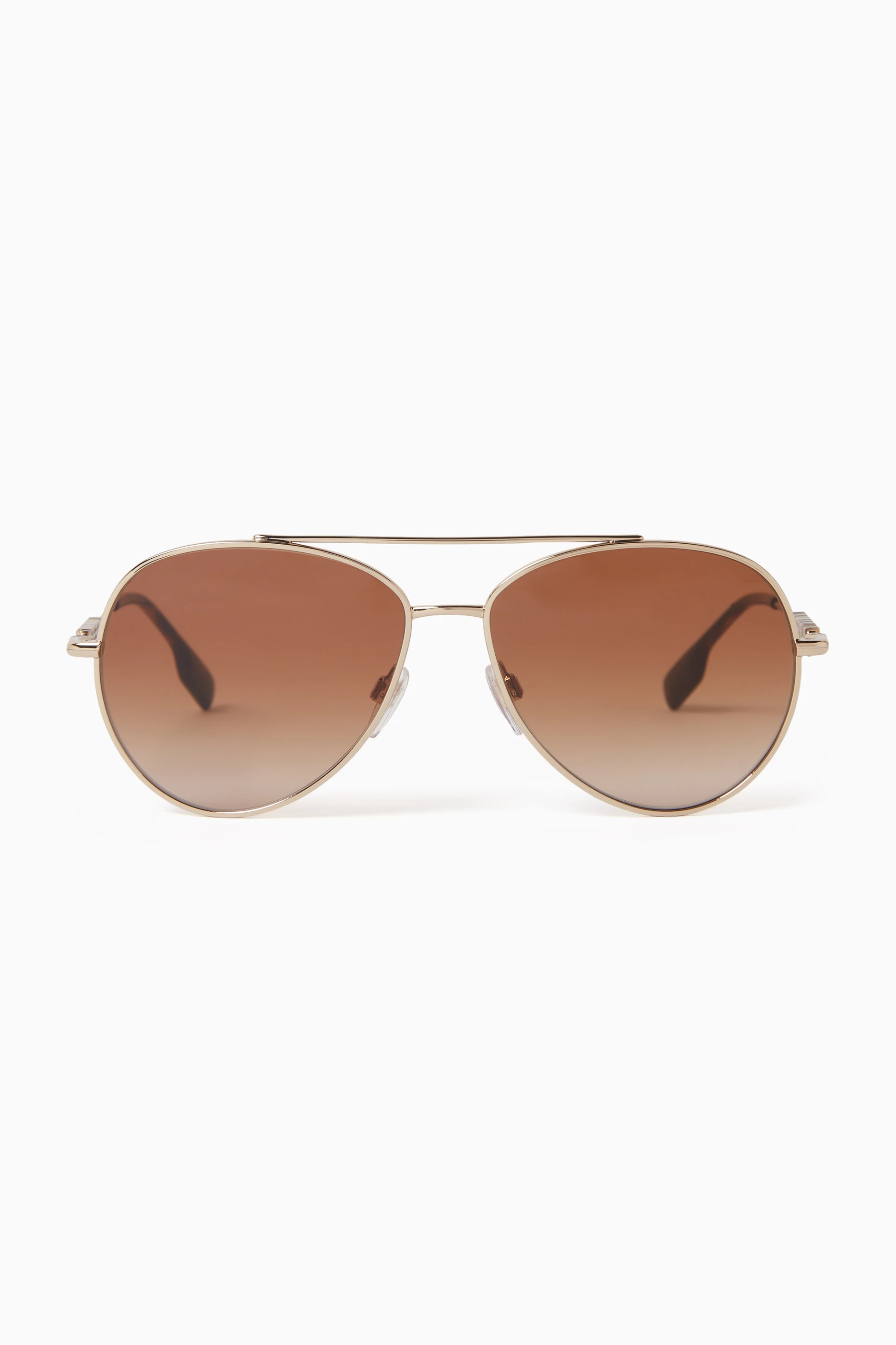 Burberry gold discount aviator sunglasses
