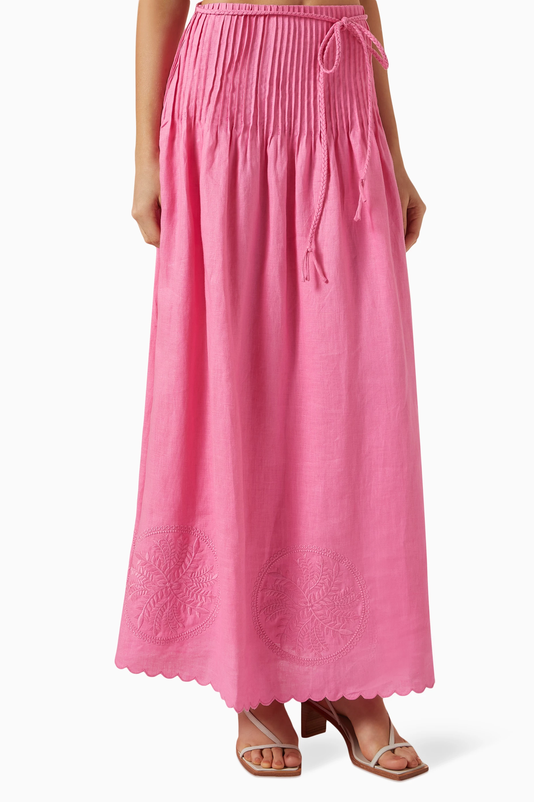 Pink maxi hot sale skirt