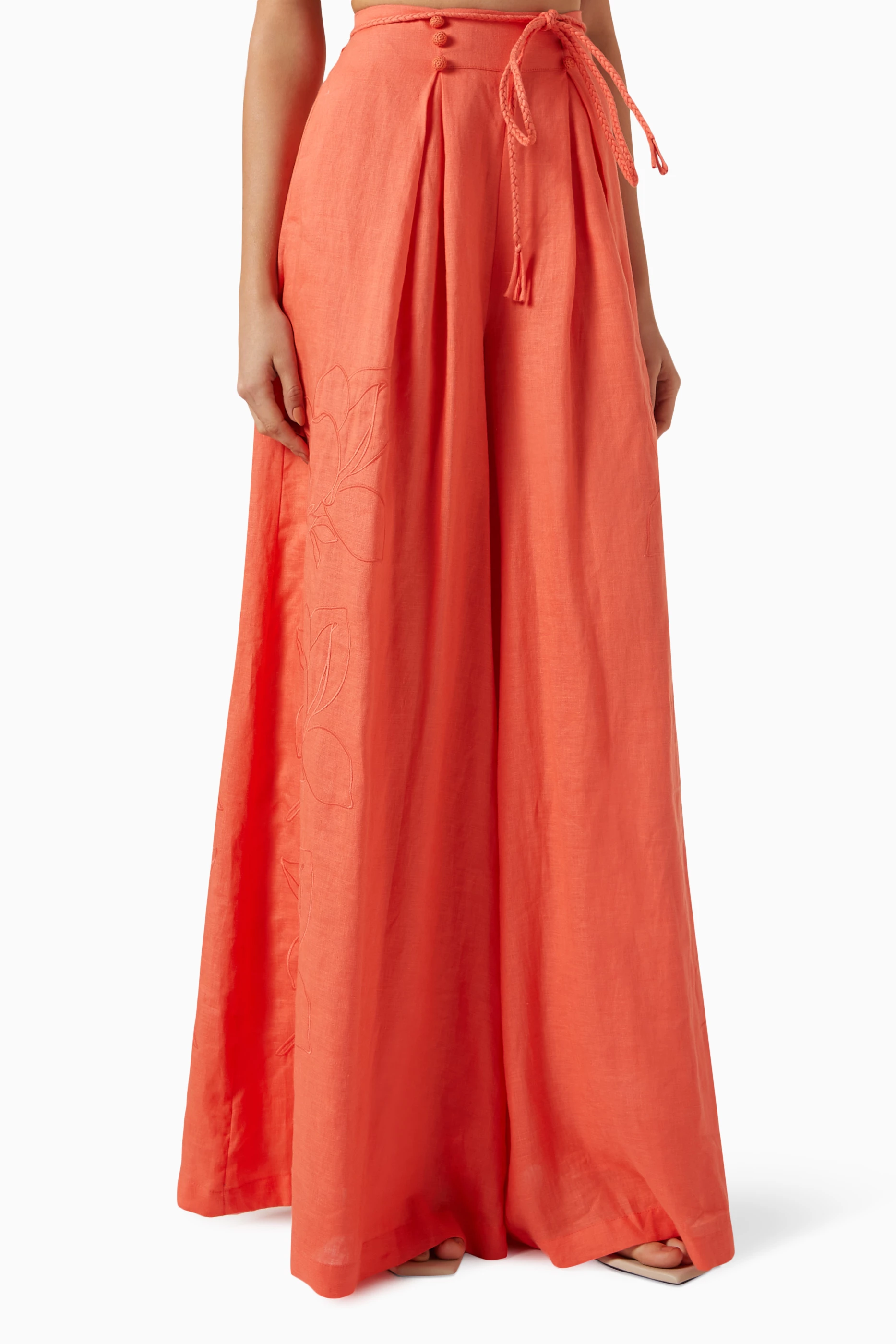 Orange wide hotsell leg pants